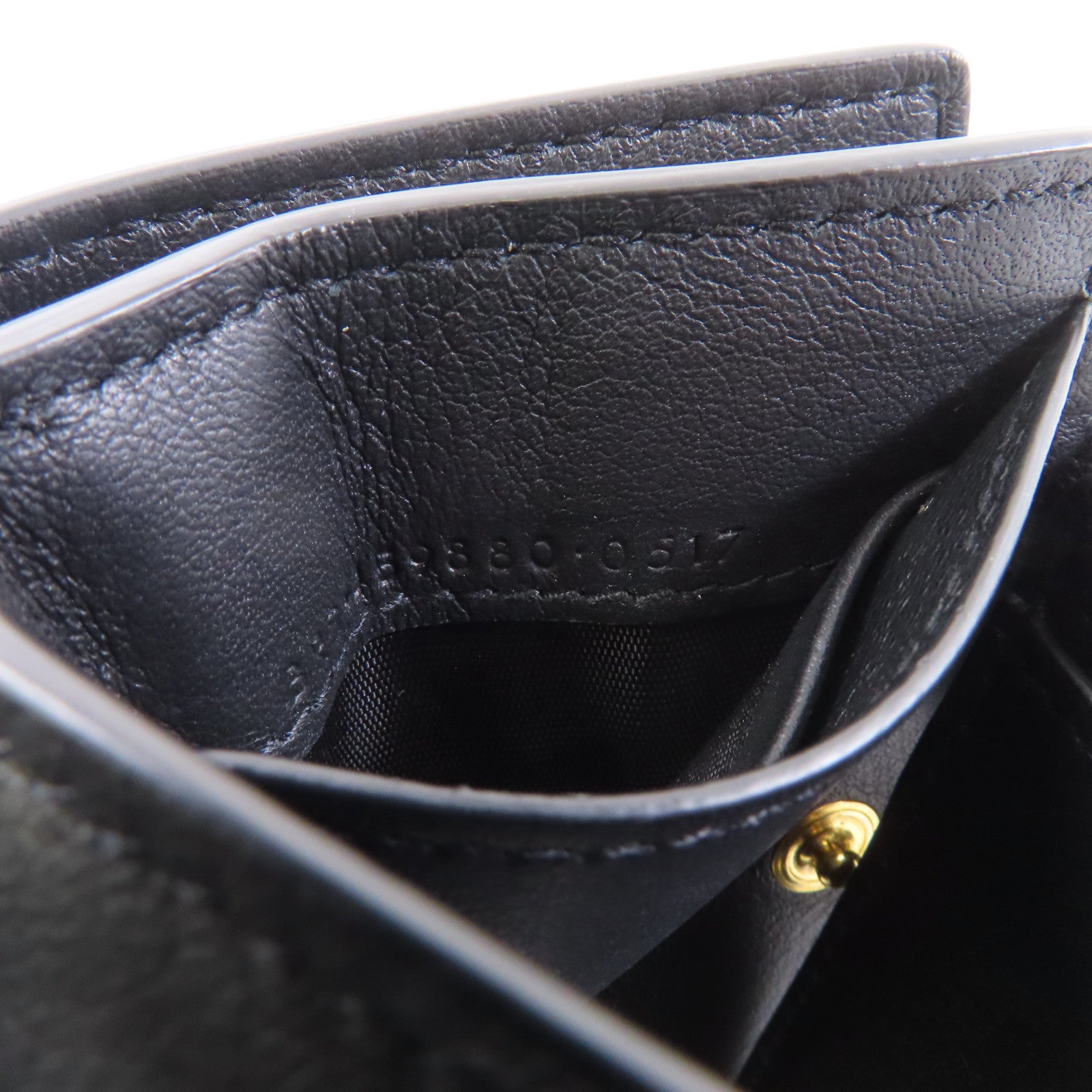 SAINT LAURENT 皮革Compact Wallet皮革錢包黑色