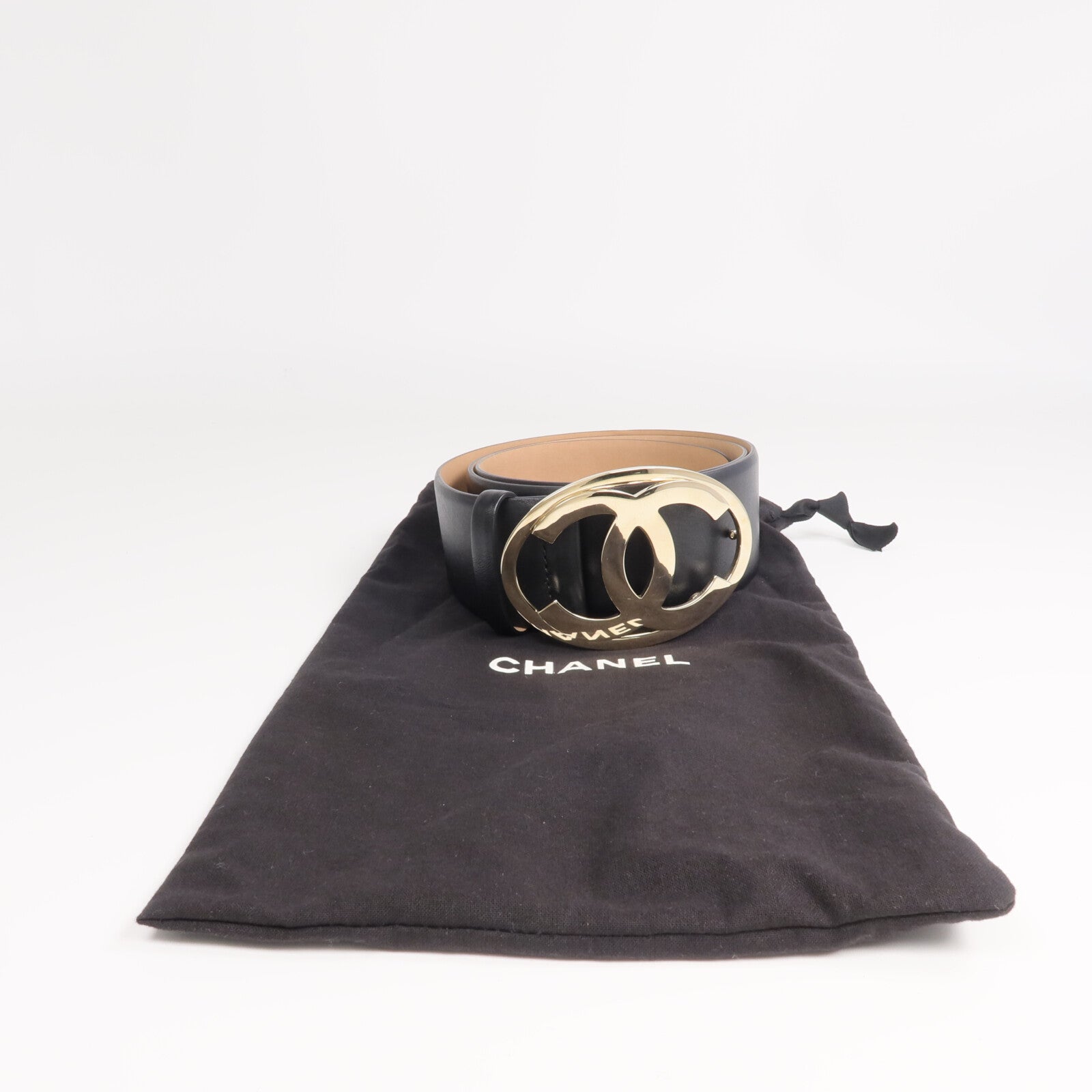 CHANEL 【激減優惠】牛皮皮革Belt金扣皮帶