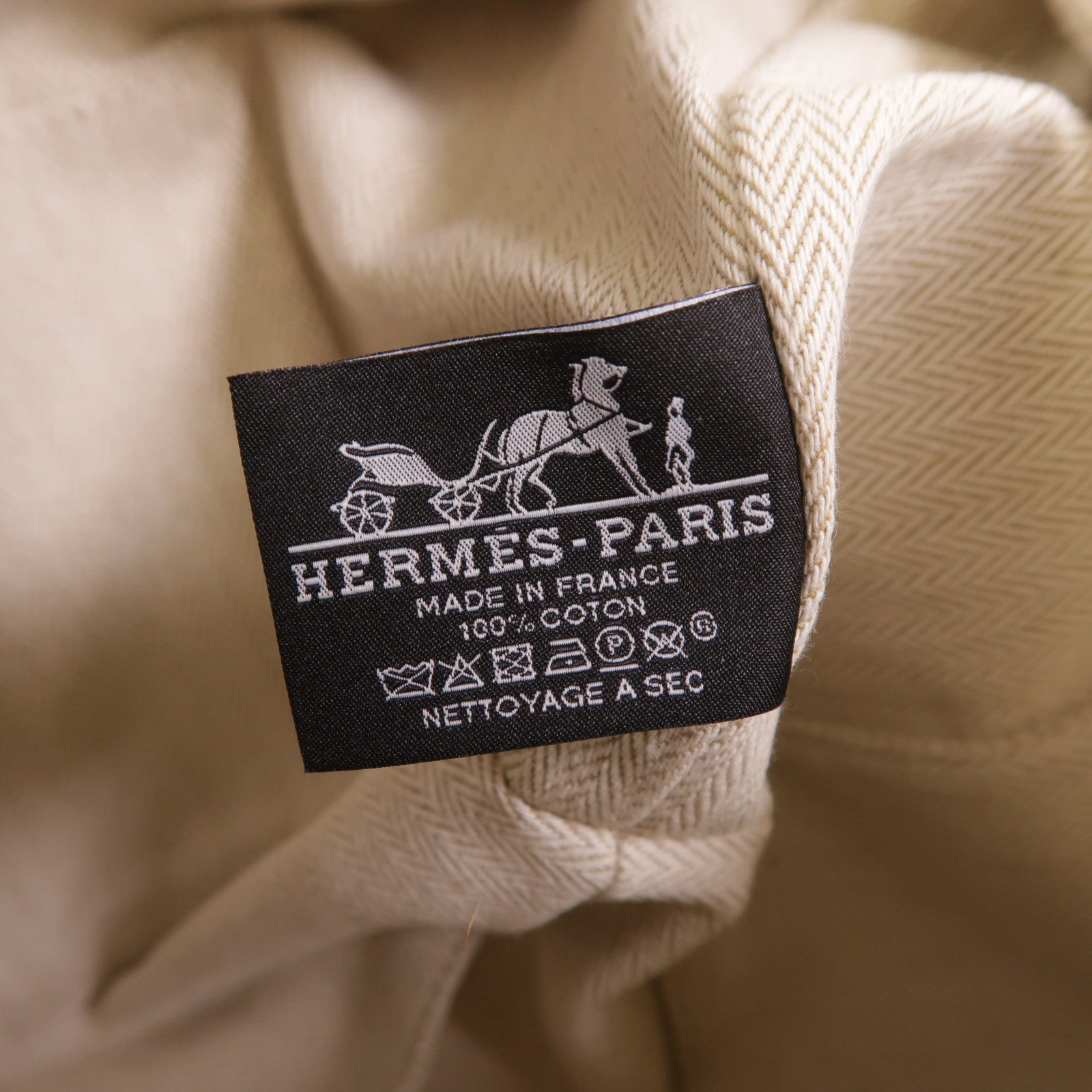 HERMES 帆布Bride A Brac銀扣手挽袋