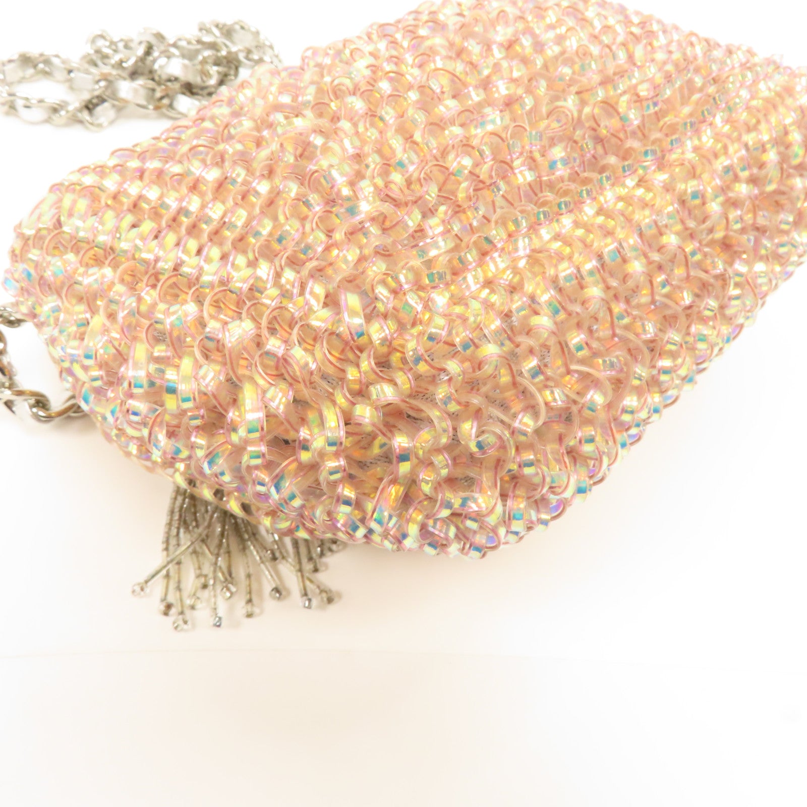 ANTEPRIMA PVC Chain Shoulder Bag銀扣鏈帶肩背袋粉紅色