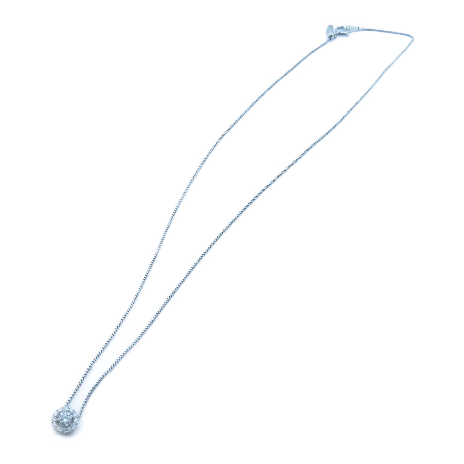 JEWELRY 【激減優惠】PT900白金/18K白金Diamond Necklace 0.166ct/0.10ct鑽石項鍊#44cm