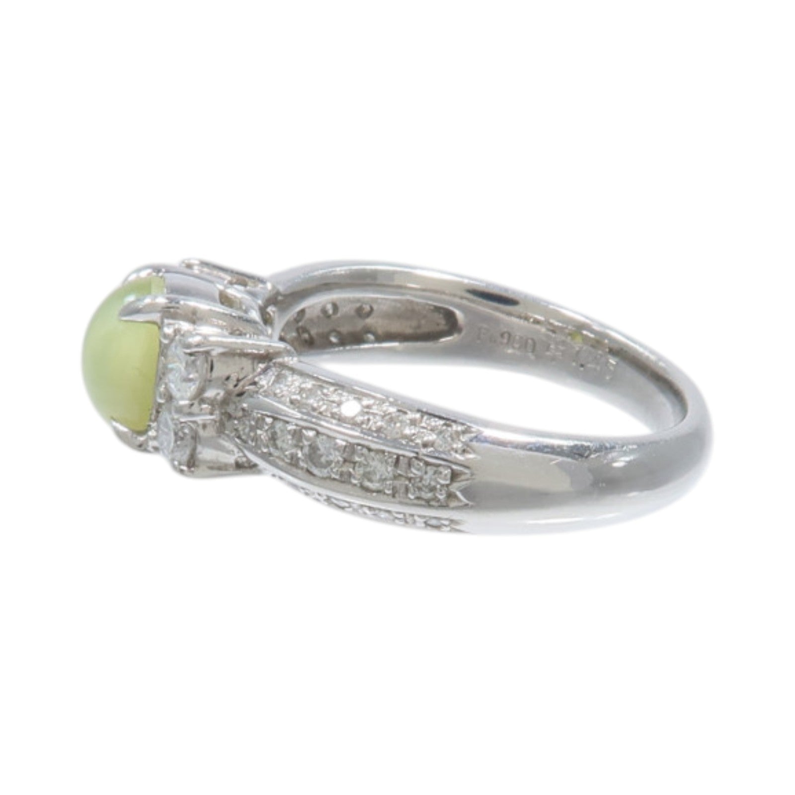 JEWELRY PT900鉑金Cat's EyeDiamond Ring貓眼石/鑽石戒指