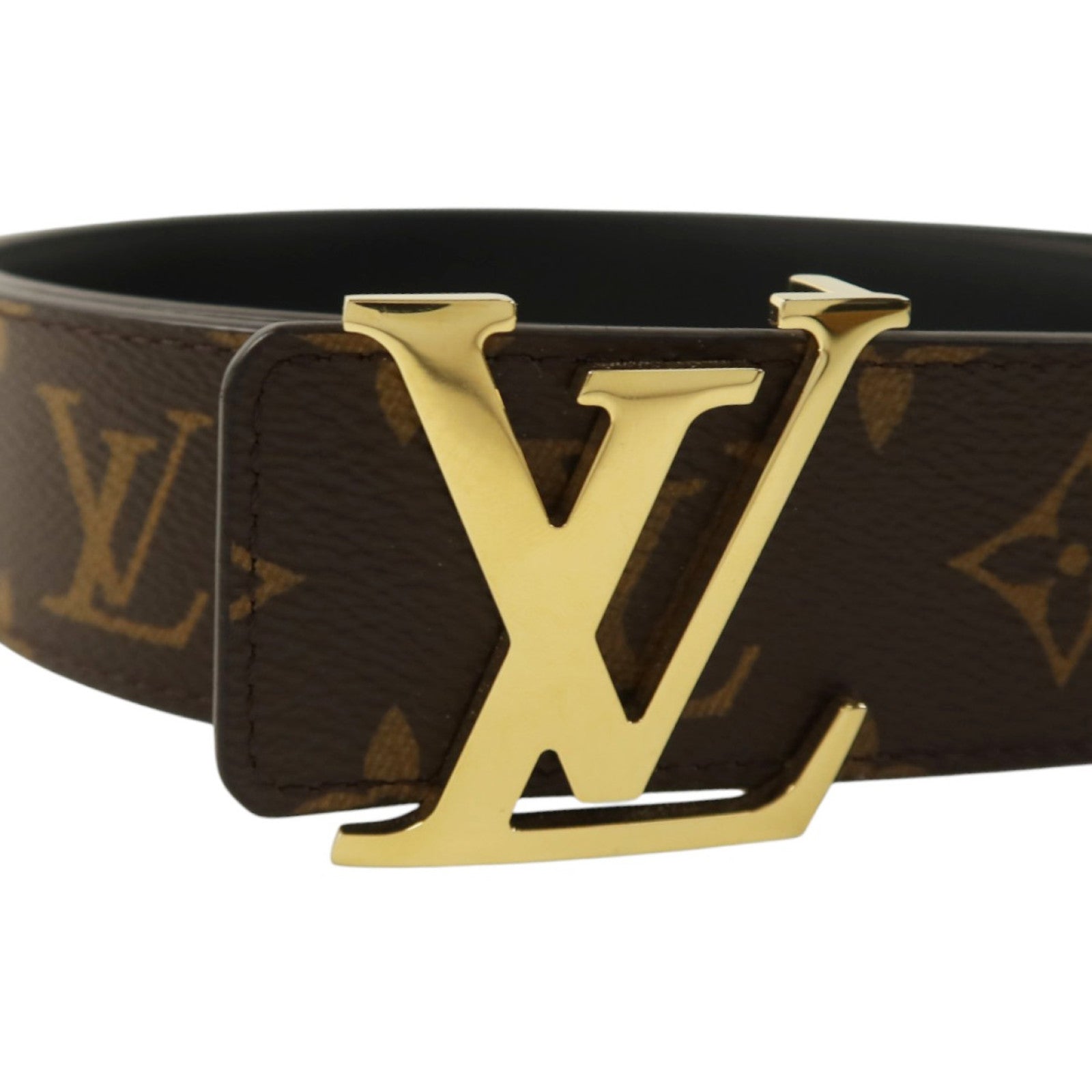 LOUIS VUITTON Monogram Initiales Belt 100cm金扣腰帶