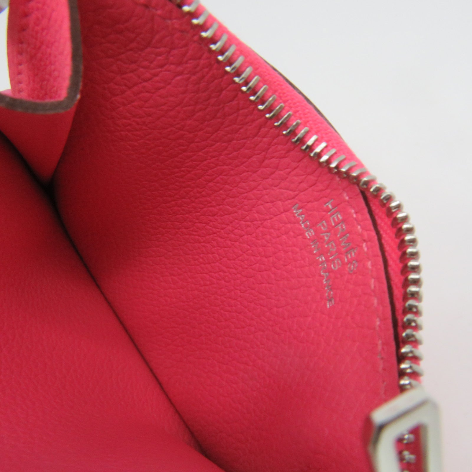 HERMES 【激減優惠】Evercolor皮革Roulis Slim Wallet銀扣短錢腰包兩用袋Rose Azalee粉紅色