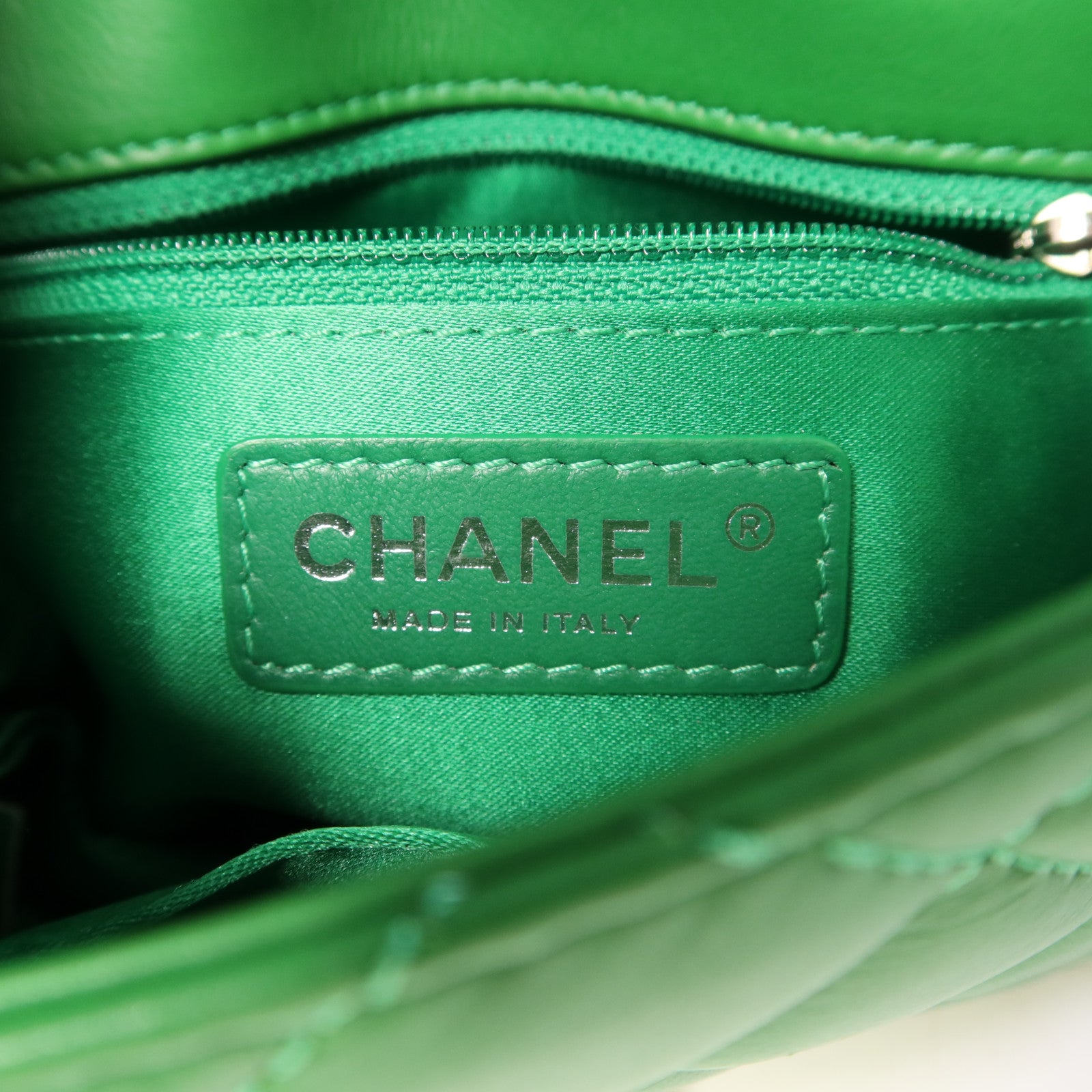 CHANEL 羊皮皮革Chain Shoulder Bag銀扣鏈帶肩背袋