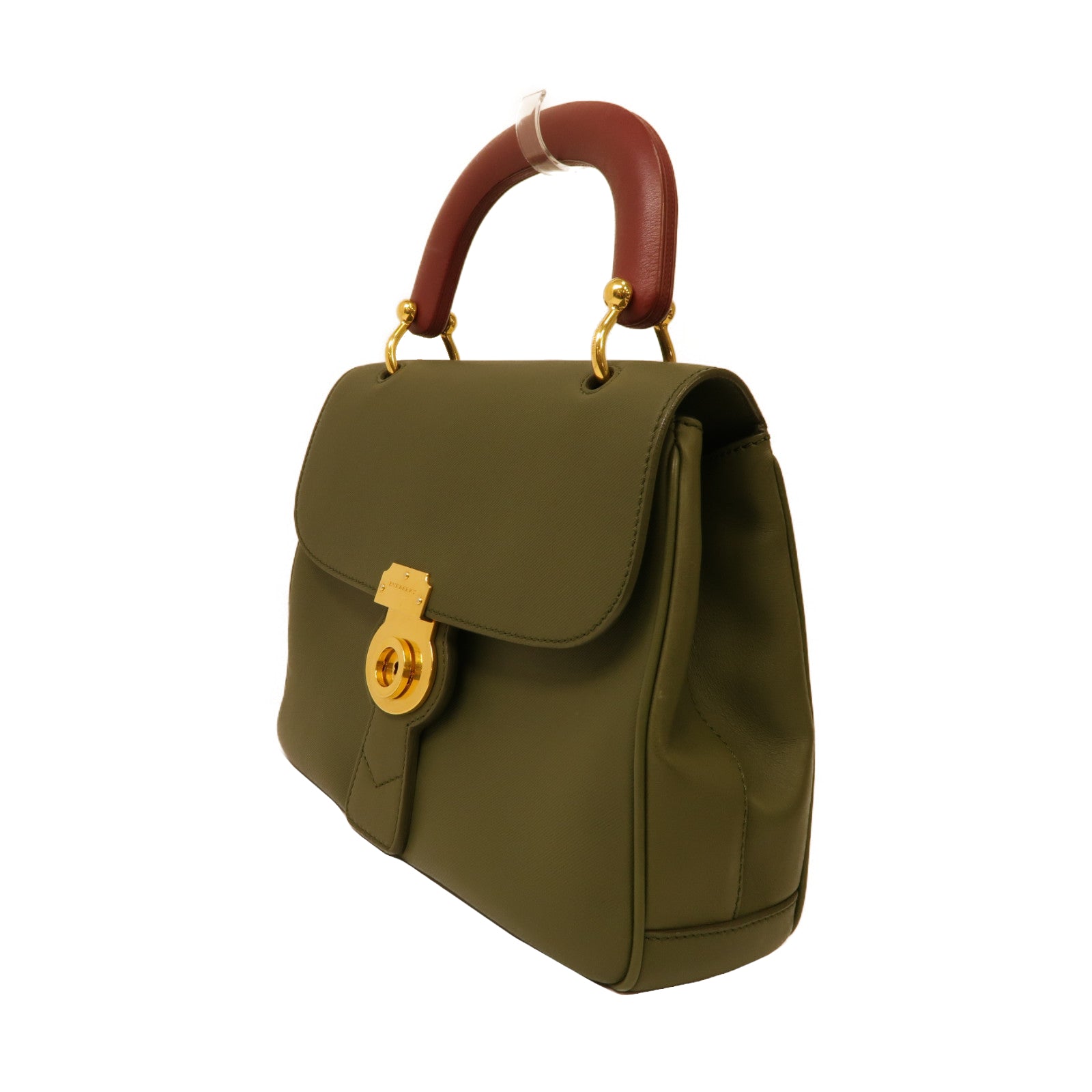 BURBERRY 【激減優惠】牛皮皮革2 Way Shoulder金扣手挽肩背兩用袋綠色/紅色