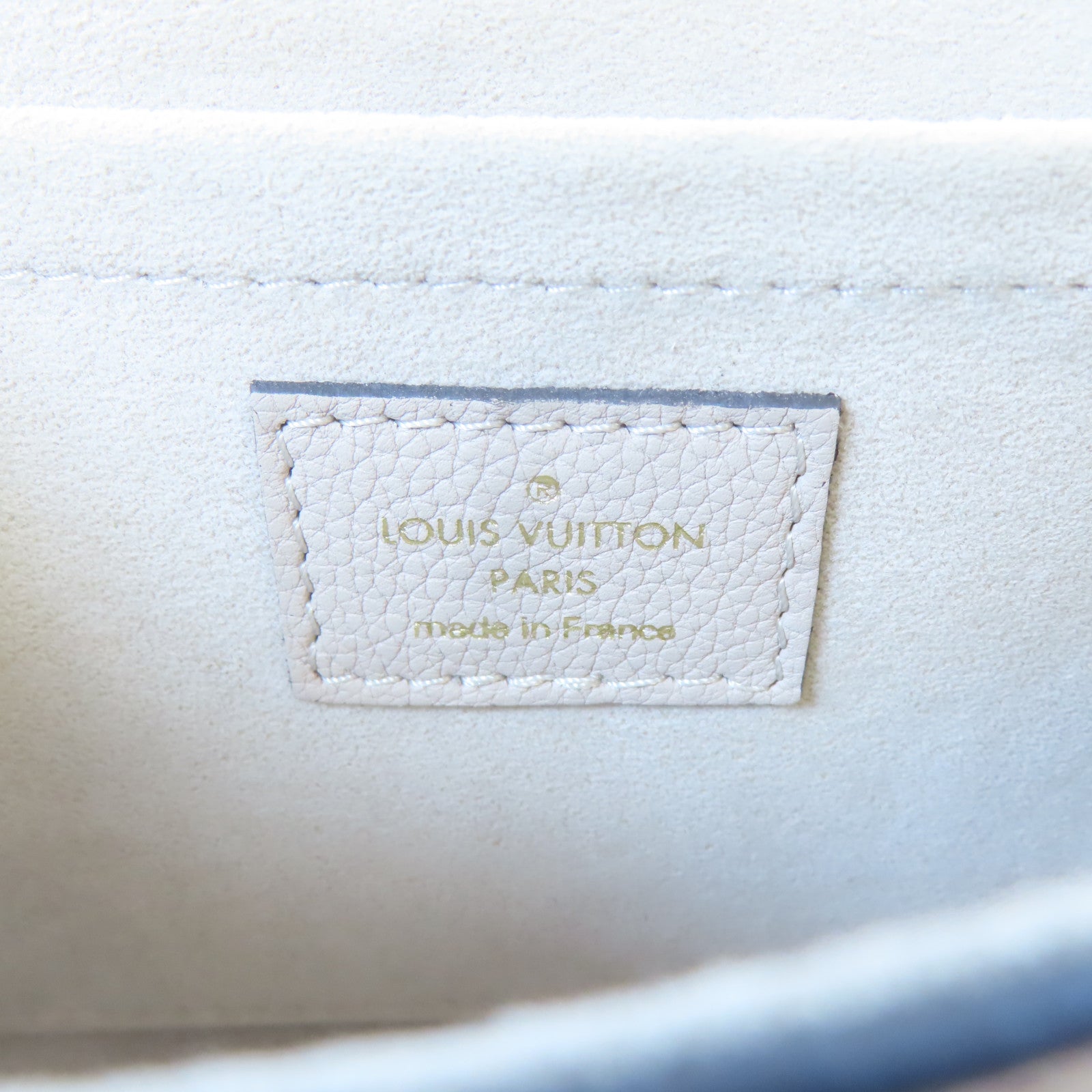 LOUIS VUITTON 牛皮皮革Lockme Tender金扣手挽肩背兩用袋米色/藍色