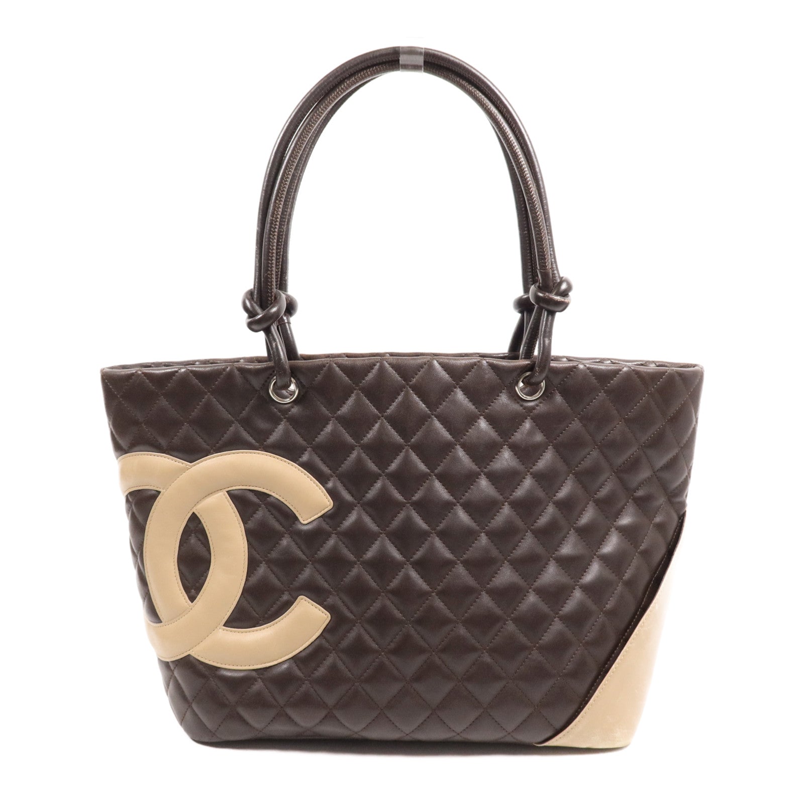 CHANEL 牛皮皮革Cambon Tote Bag銀扣手挽袋