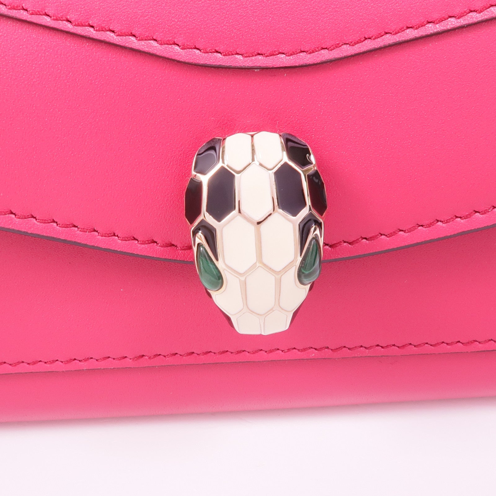 BVLGARI 牛皮皮革Serpenti Forever Wallet金扣長錢包