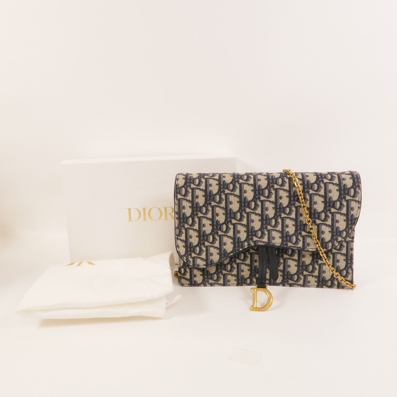 Dior 帆布Saddle Chain Bag肩背袋