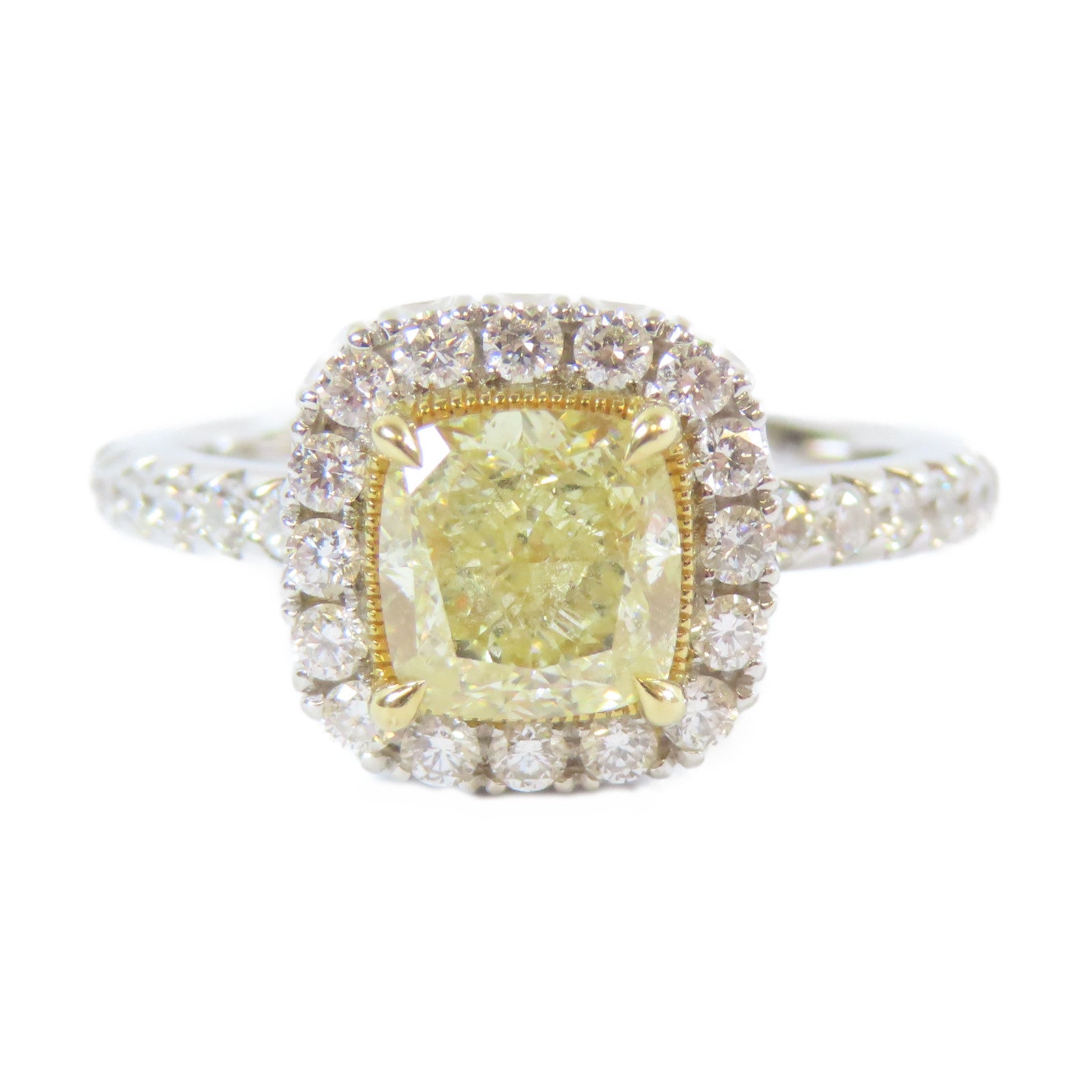JEWELRY 18K白金Yellow Diamond Ring1.28ct鑽石戒指US#5.5