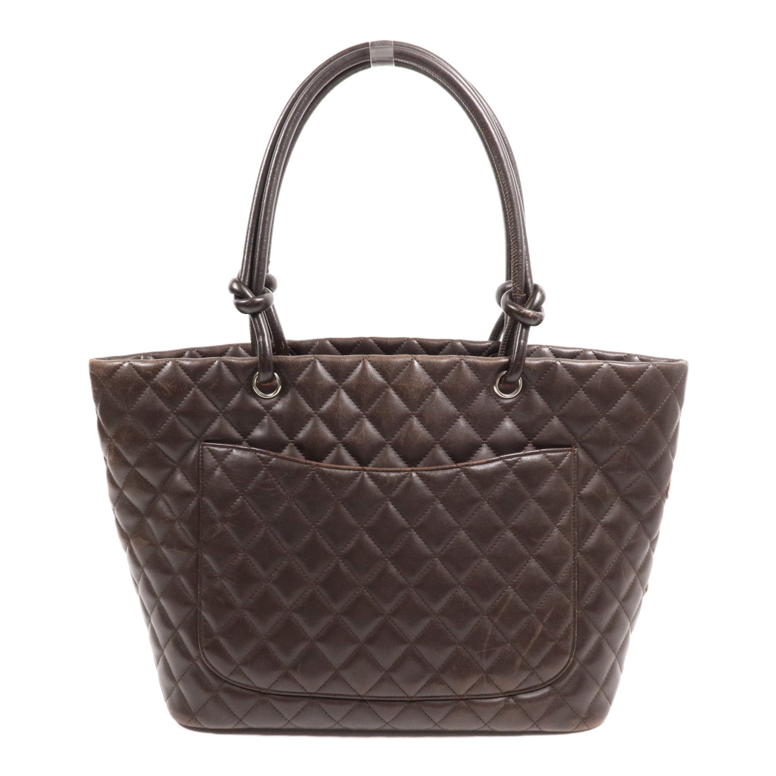 CHANEL 牛皮皮革Cambon Tote Bag銀扣手挽袋