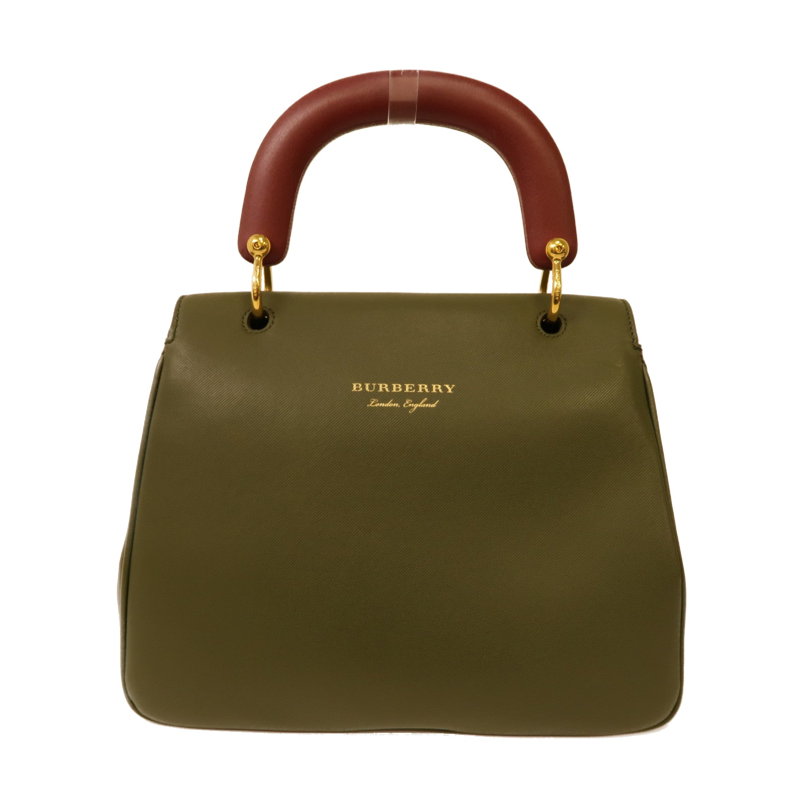 BURBERRY 【激減優惠】牛皮皮革2 Way Shoulder金扣手挽肩背兩用袋綠色/紅色