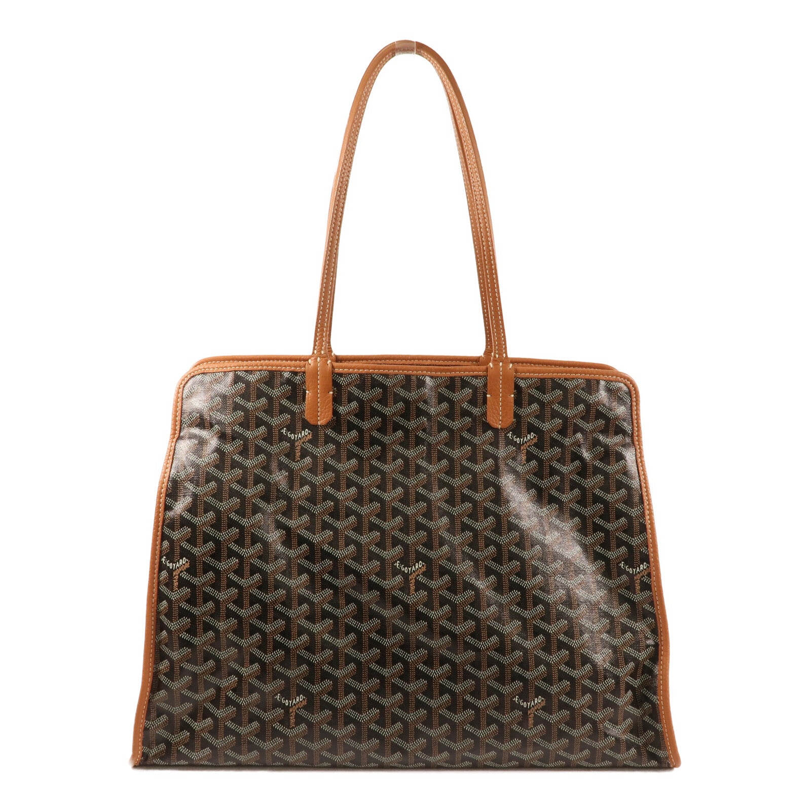 GOYARD 塗層帆布Hardy PM銀扣手挽袋