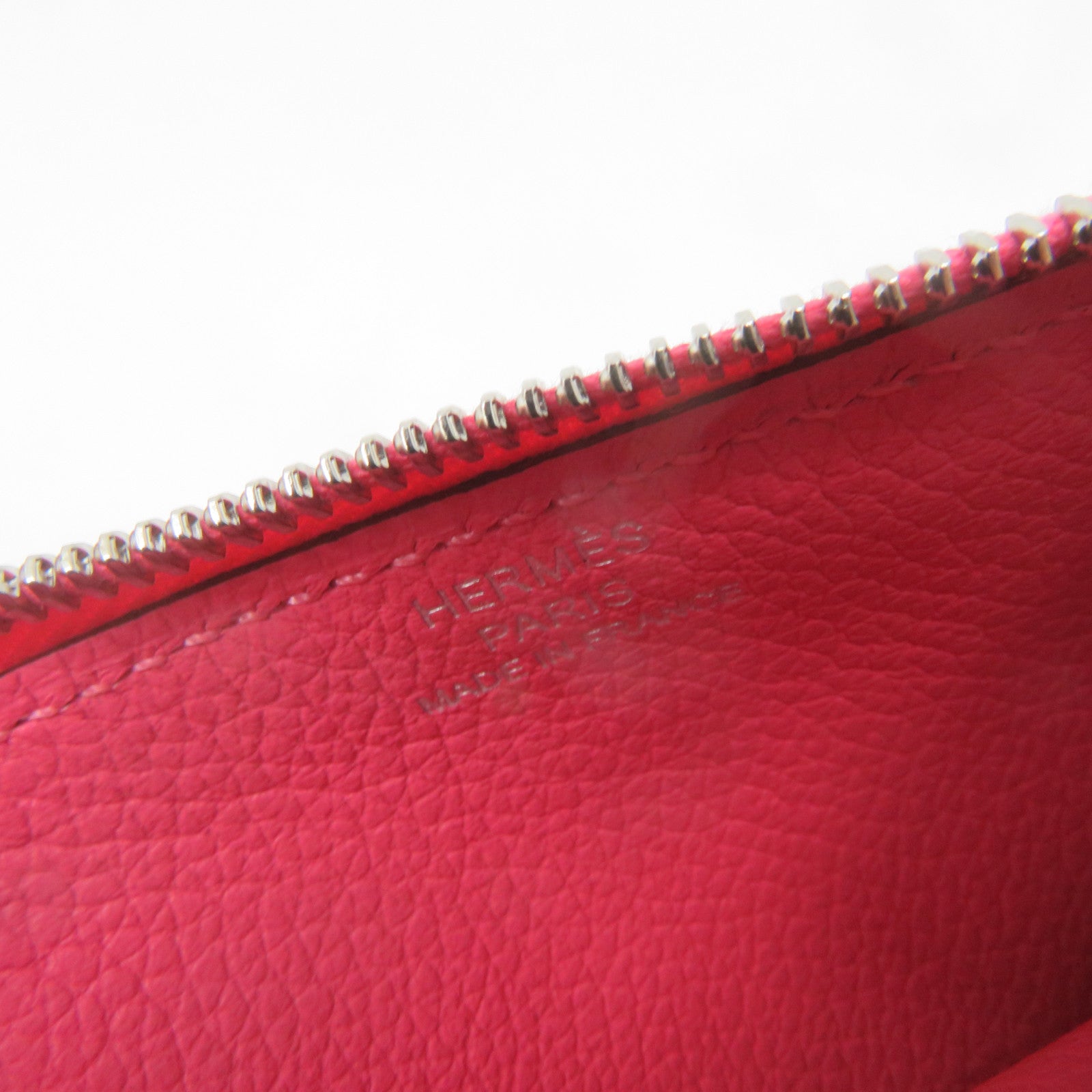 HERMES 【激減優惠】Evercolor皮革Roulis Slim Wallet銀扣短錢腰包兩用袋Rose Azalee粉紅色