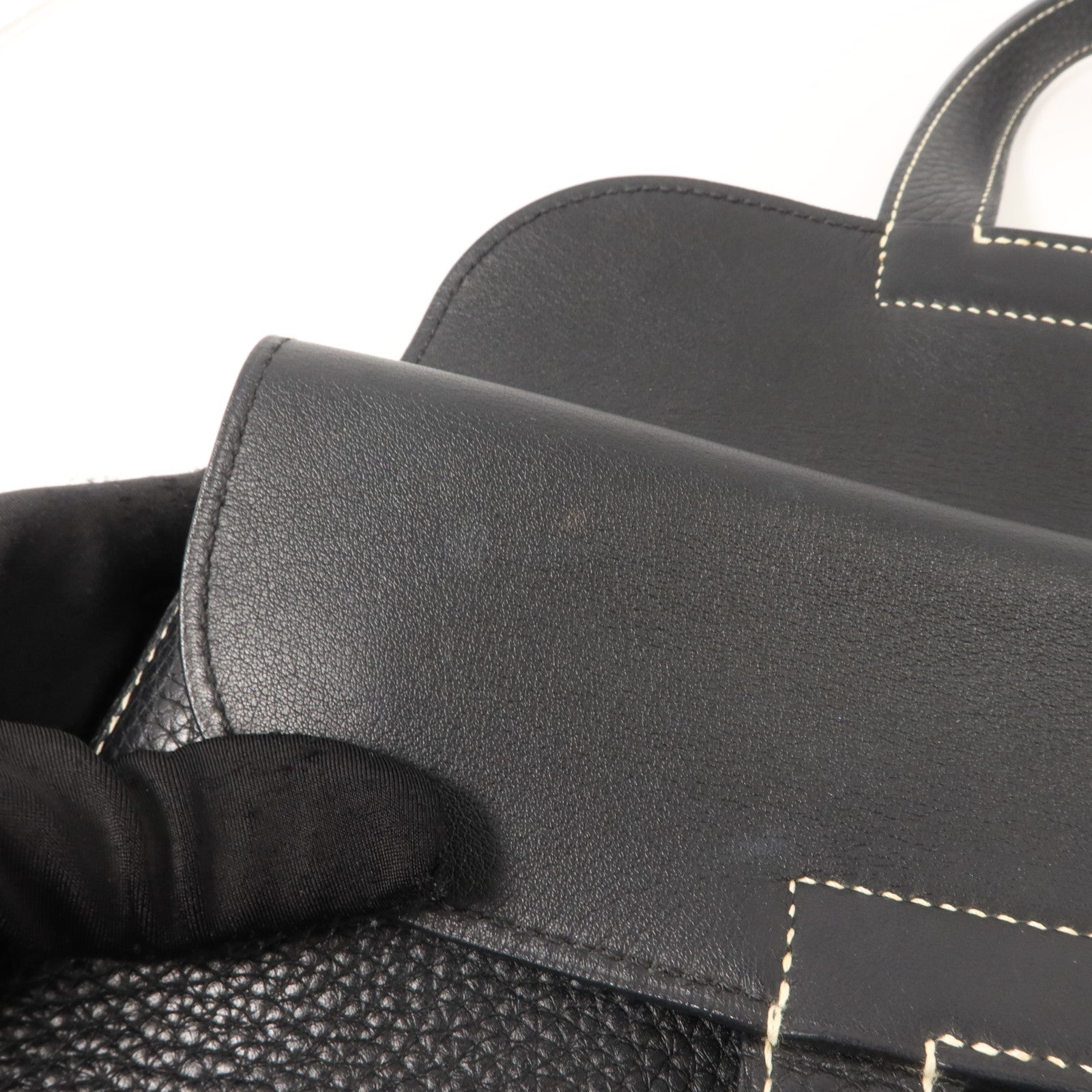 HERMES Clemence皮革Halzan 31手挽肩背兩用袋Noir