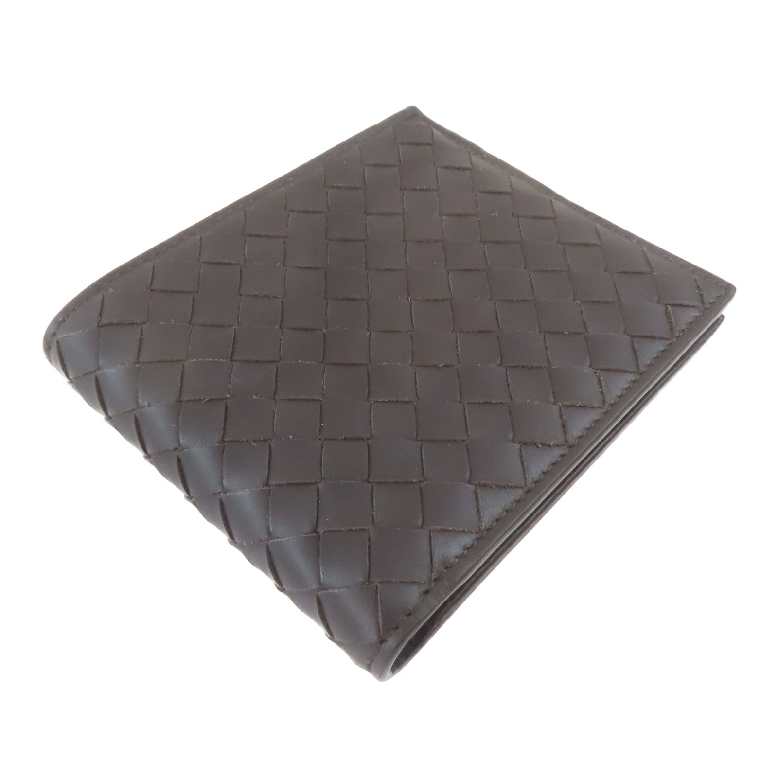 BOTTEGA VENETA 織紋羊皮皮革Bifold Wallet錢包啡色