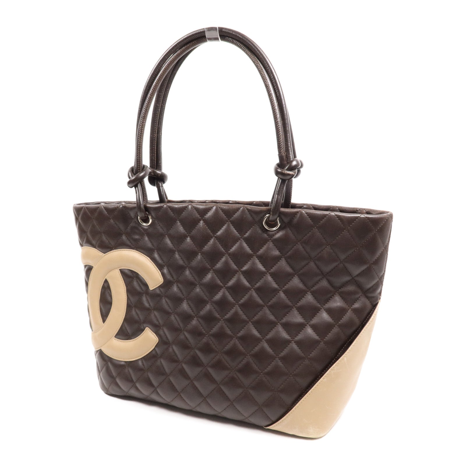 CHANEL 牛皮皮革Cambon Tote Bag銀扣手挽袋