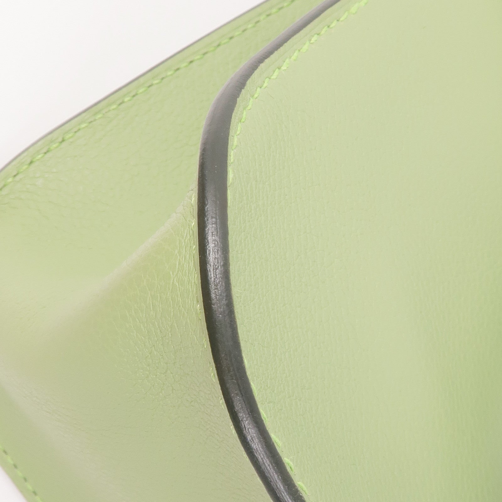 HERMES Evercolor皮革Halzan 25銀扣手挽肩背兩用袋Vert Criquet