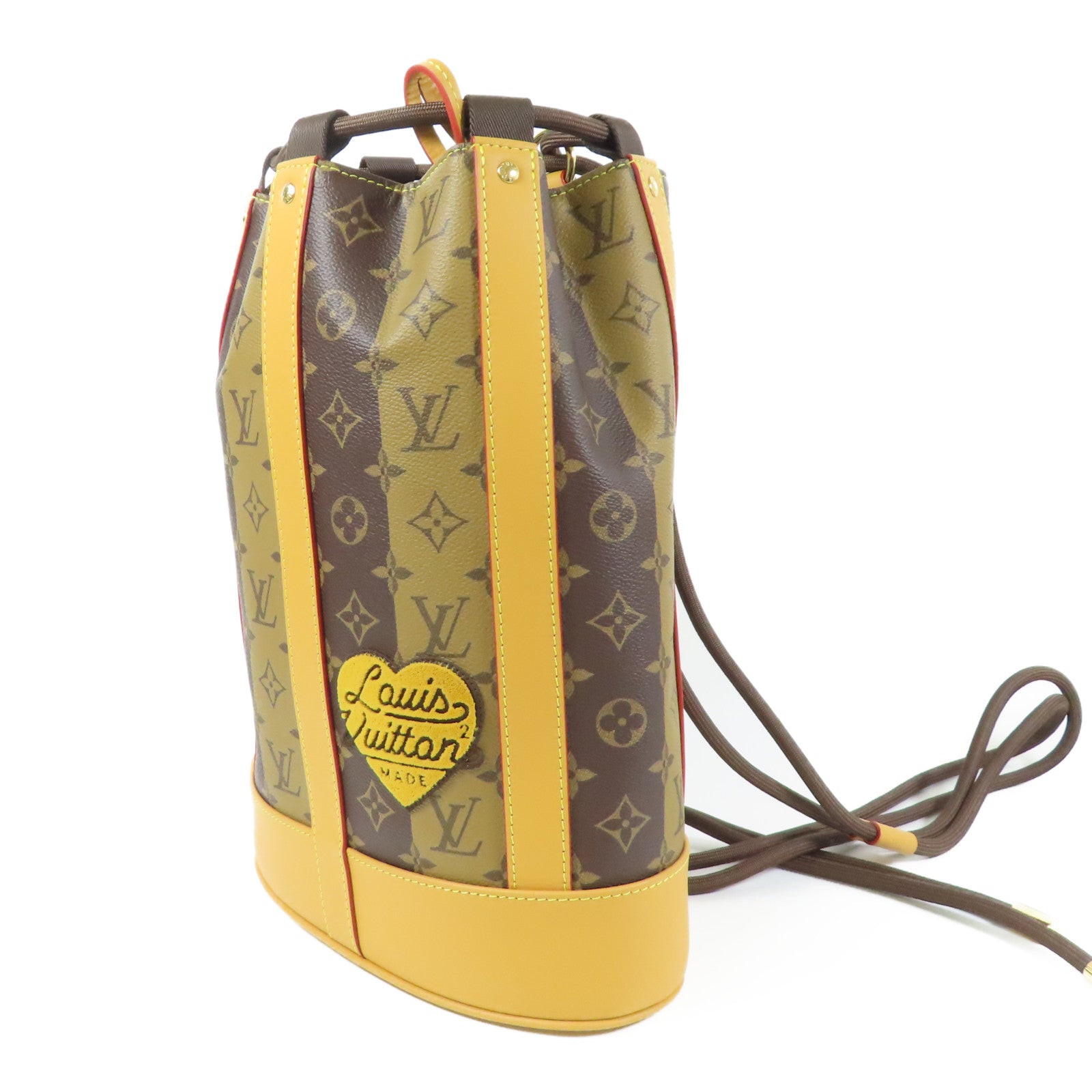 LOUIS VUITTON Monogram Stripe Nigo Randonnee金扣背包