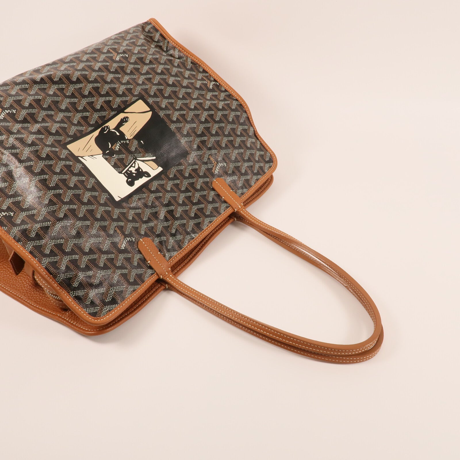 GOYARD 塗層帆布Hardy PM銀扣手挽袋