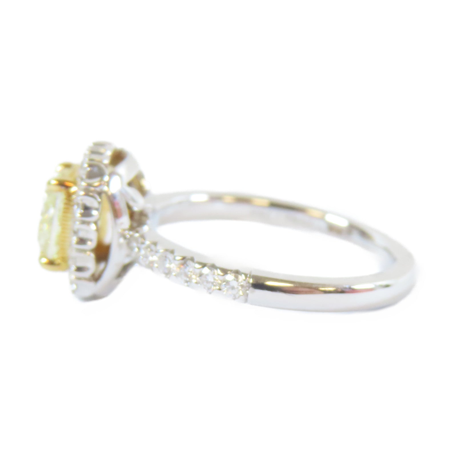 JEWELRY 18K白金Yellow Diamond Ring1.28ct鑽石戒指US#5.5