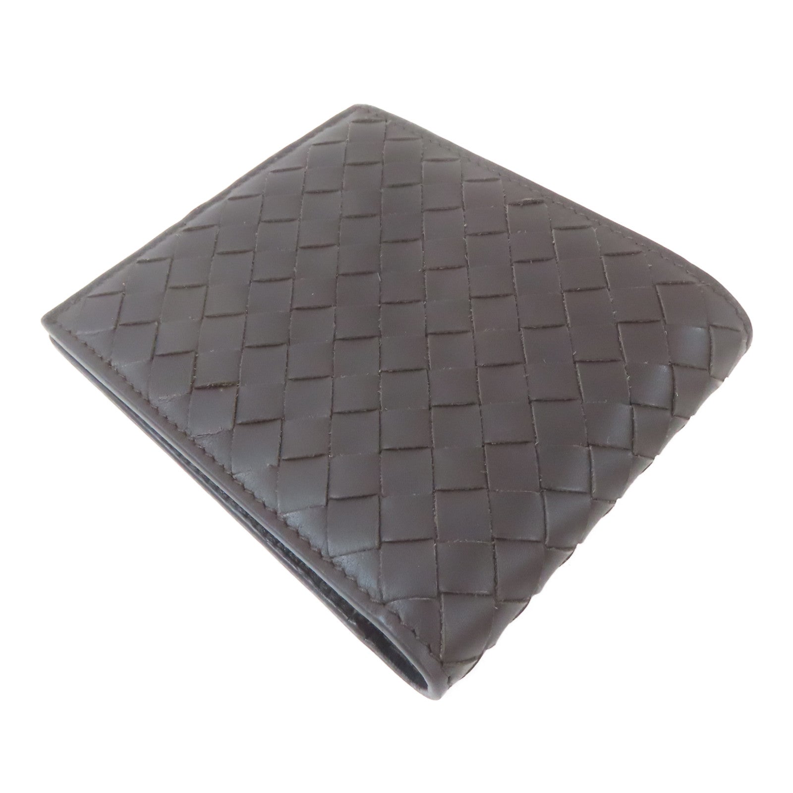 BOTTEGA VENETA 織紋羊皮皮革Bifold Wallet錢包啡色