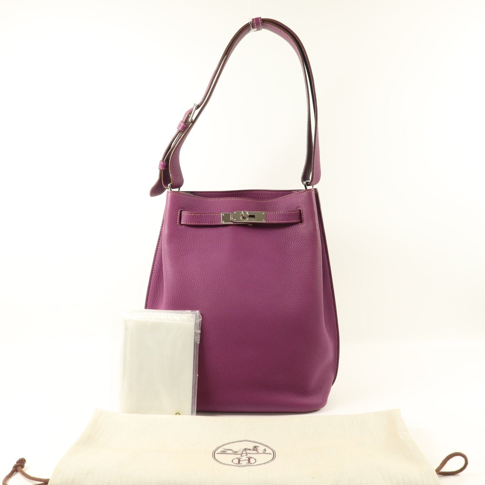 HERMES Clemence皮革So Kelly 22肩背袋Anemone