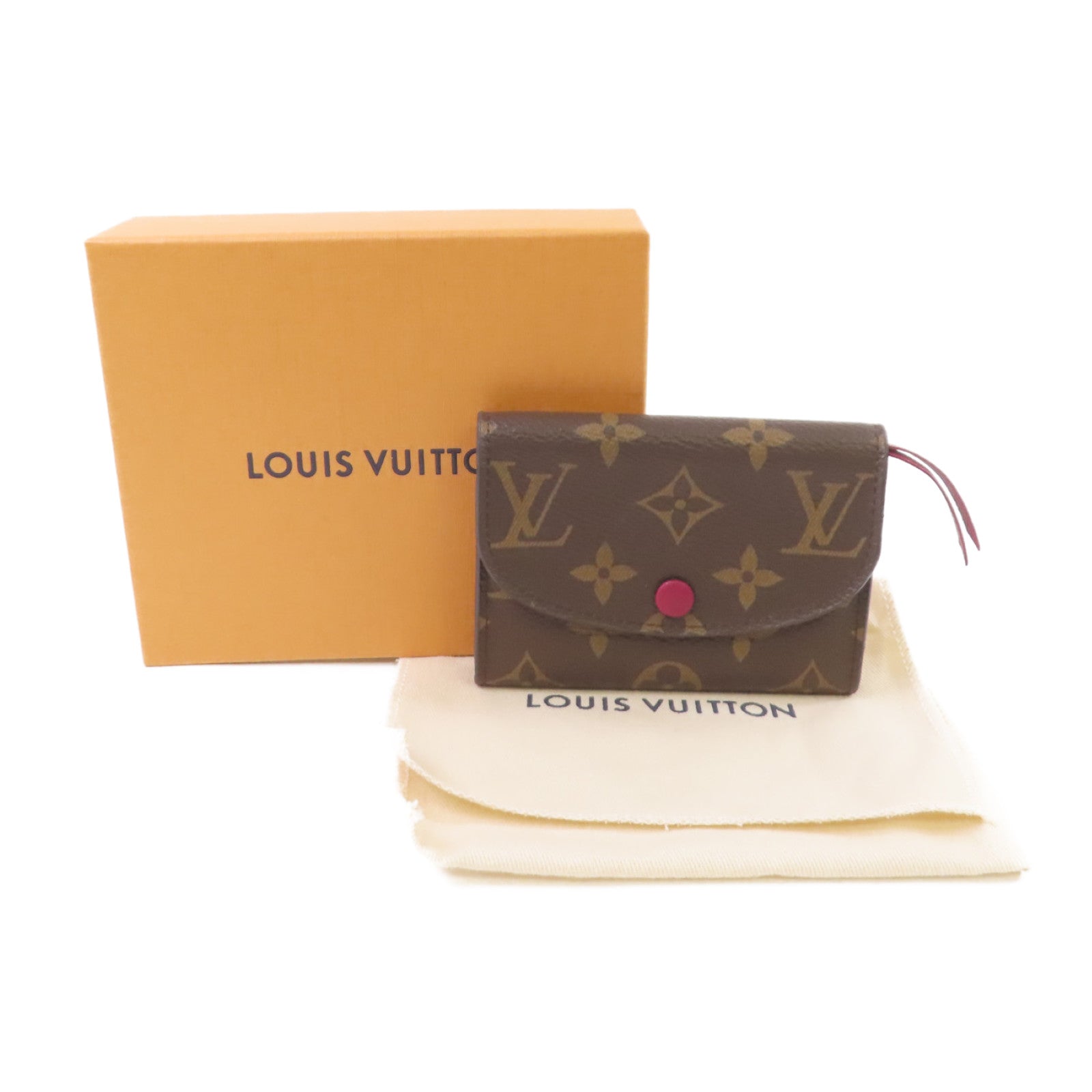 LOUIS VUITTON Monogram Rosalie Coin Case金扣零錢包啡色/酒紅色