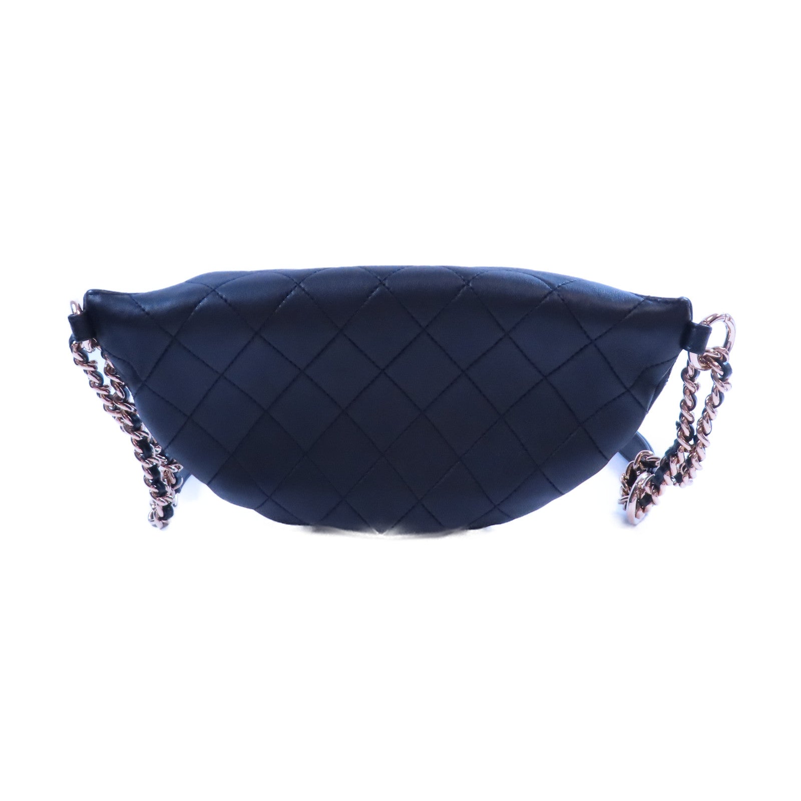CHANEL 牛皮皮革Waist Bag金扣腰包黑色