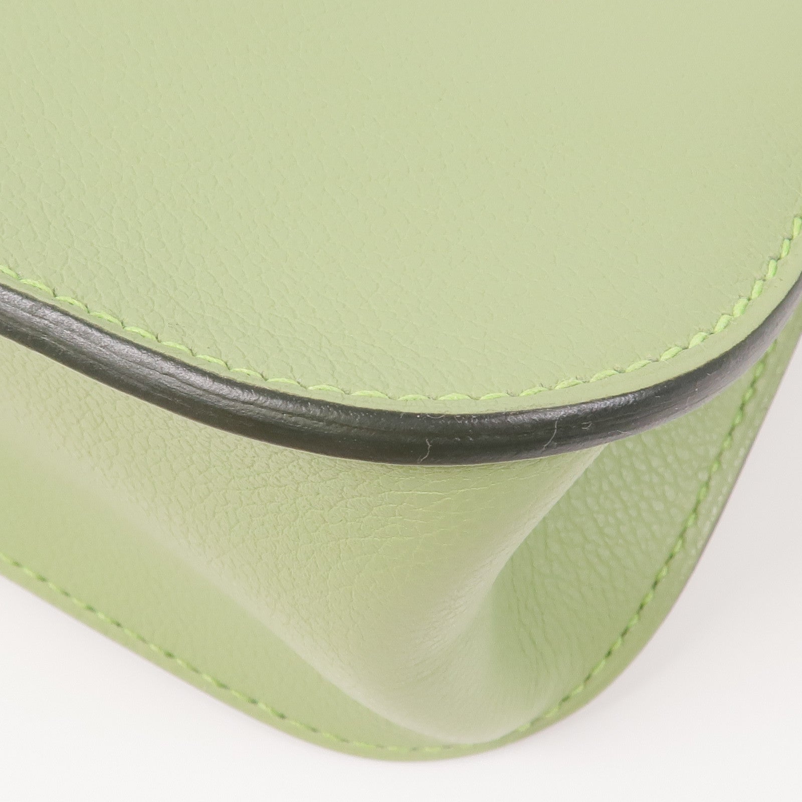 HERMES Evercolor皮革Halzan 25銀扣手挽肩背兩用袋Vert Criquet