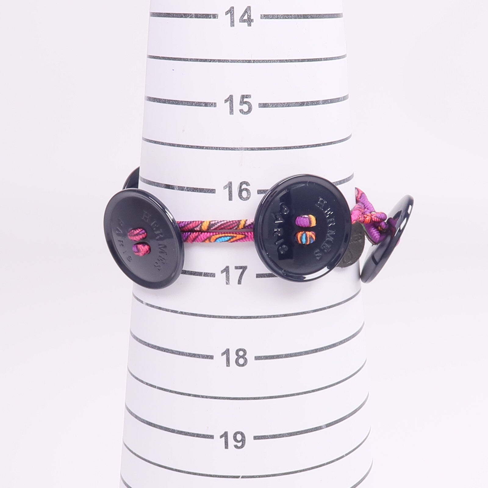 HERMES 絲質Petit H Button Bracelet手帶
