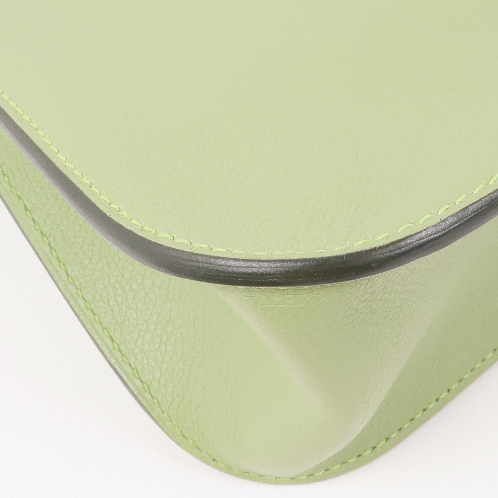 HERMES Evercolor皮革Halzan 25銀扣手挽肩背兩用袋Vert Criquet