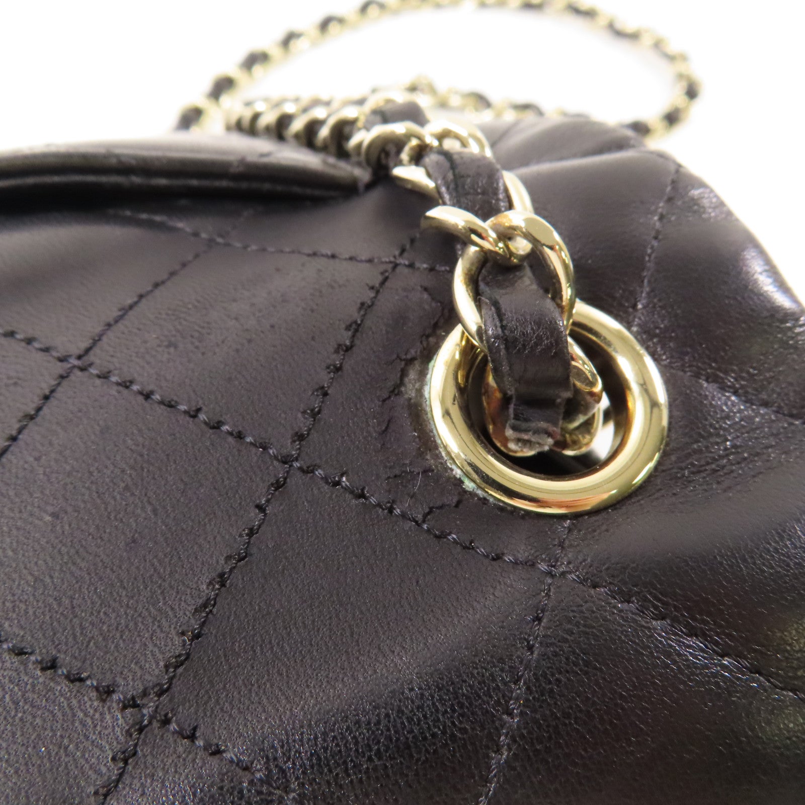 CHANEL 羊皮皮革Shoulder Bag銀扣鏈帶肩背袋