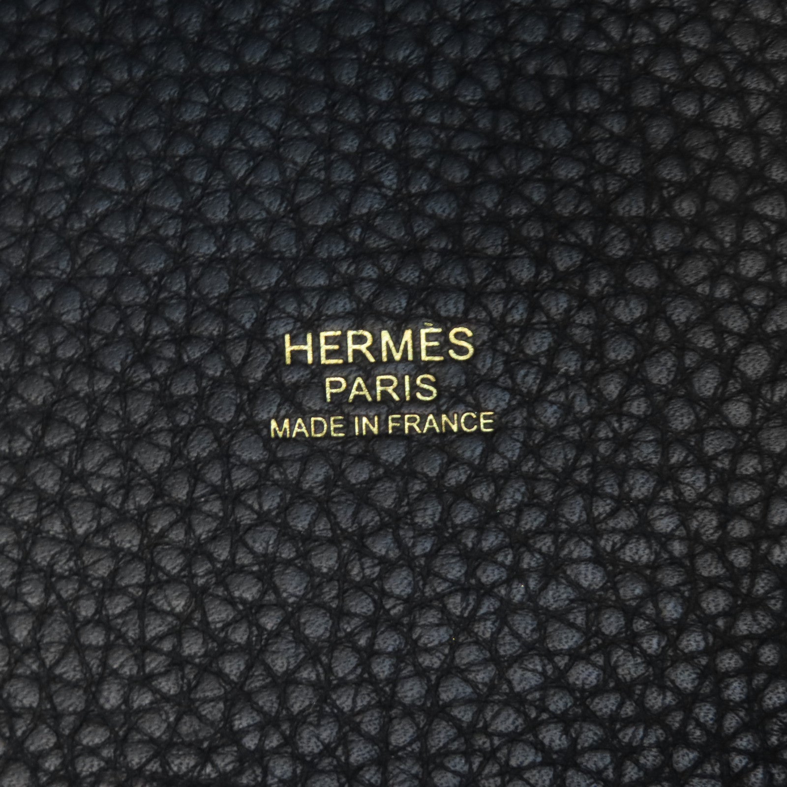 HERMES Togo皮革Picotin MM金扣手挽袋Noir黑色
