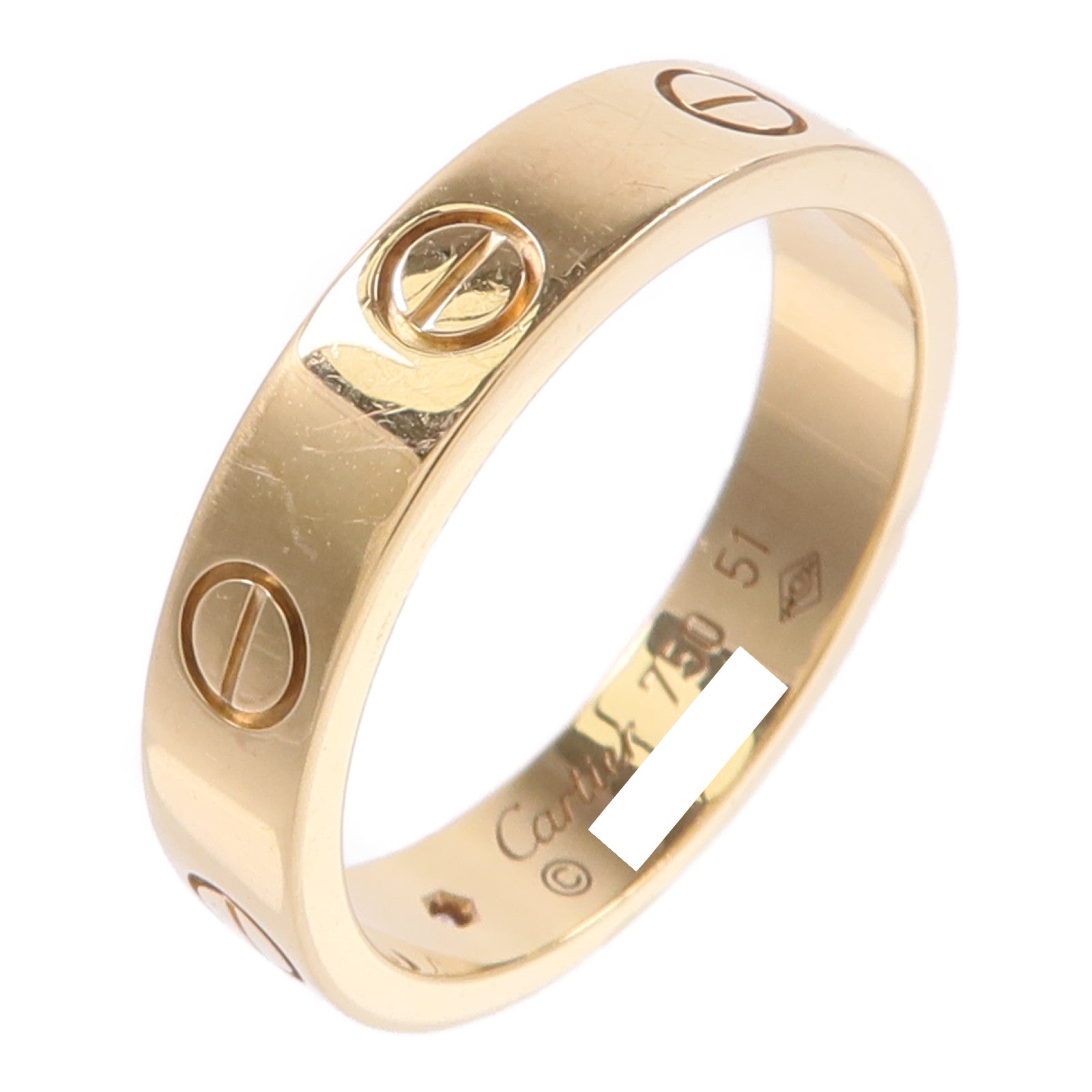CARTIER 18K黃金Mini Love Ring 1 Diamond鑽石戒指