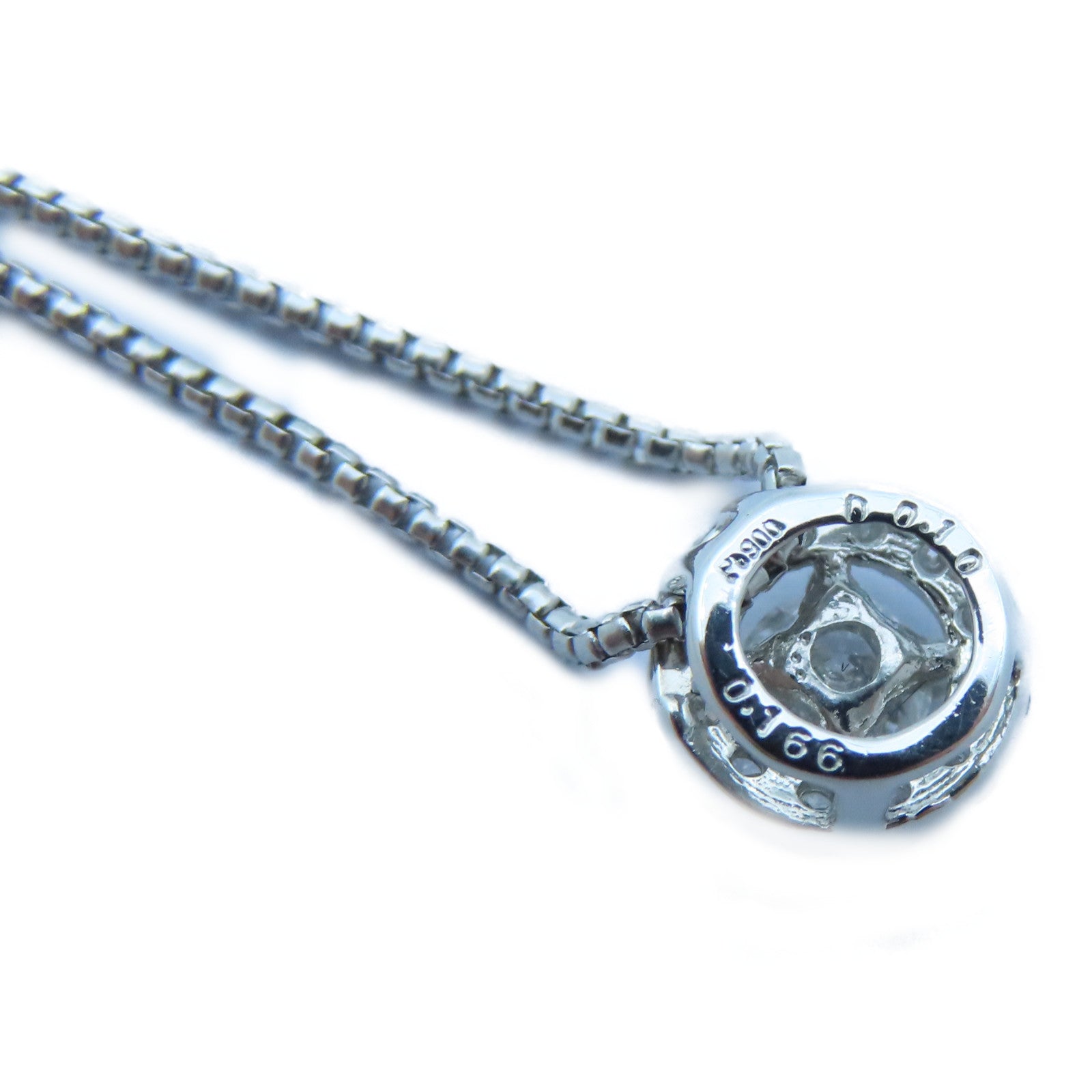 JEWELRY 【激減優惠】PT900白金/18K白金Diamond Necklace 0.166ct/0.10ct鑽石項鍊#44cm