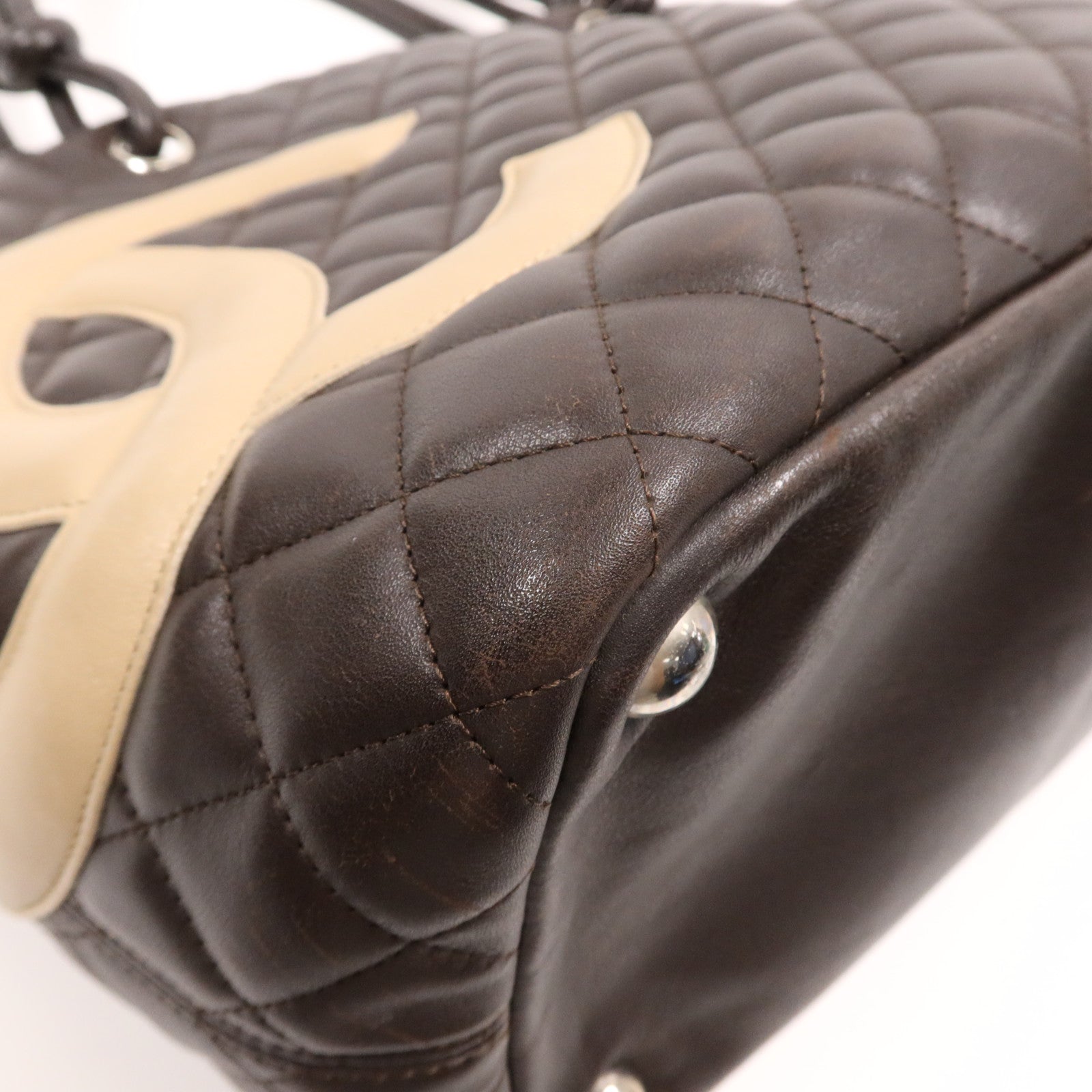 CHANEL 牛皮皮革Cambon Tote Bag銀扣手挽袋