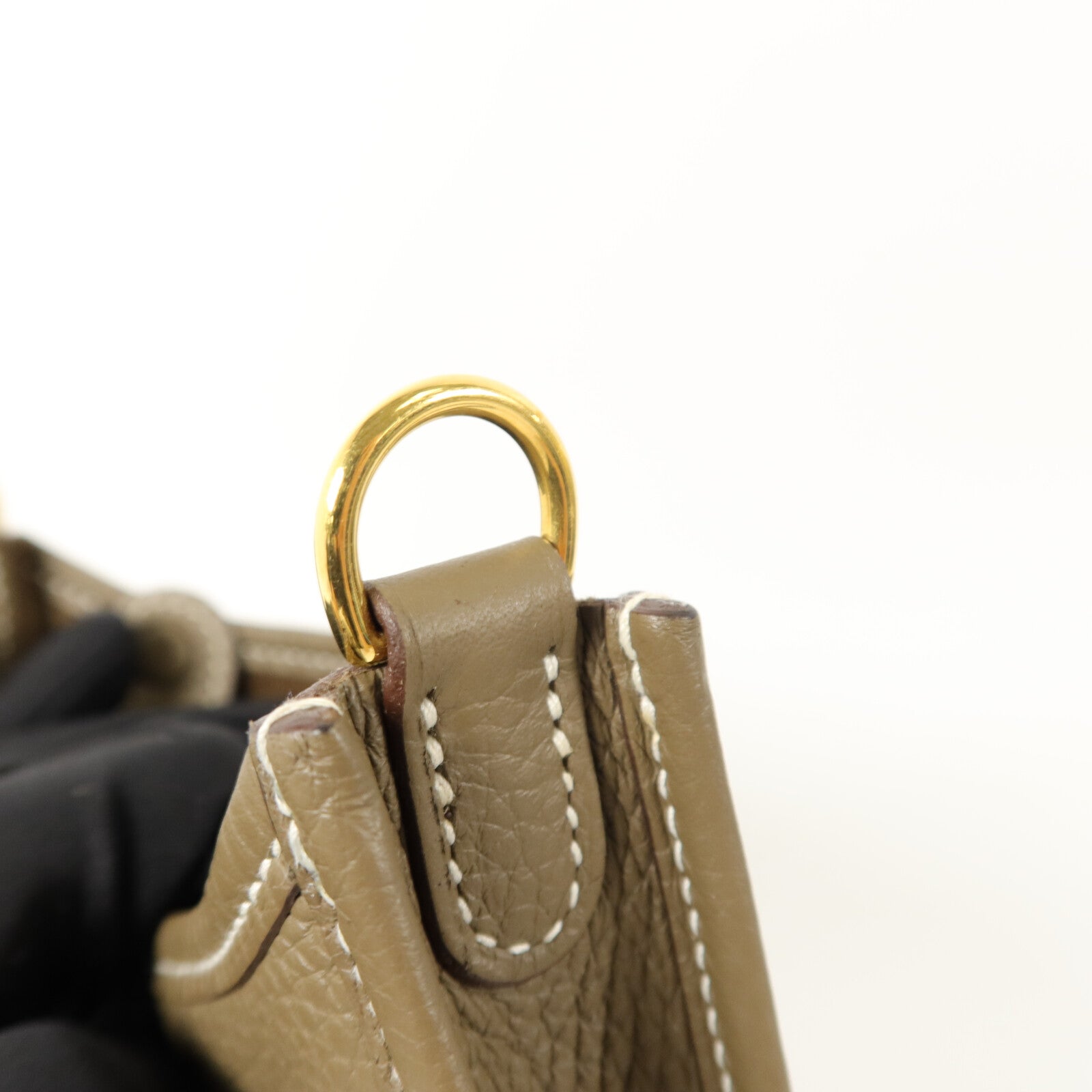 HERMES Clemence皮革Evelyne TPM肩背袋Etoupe