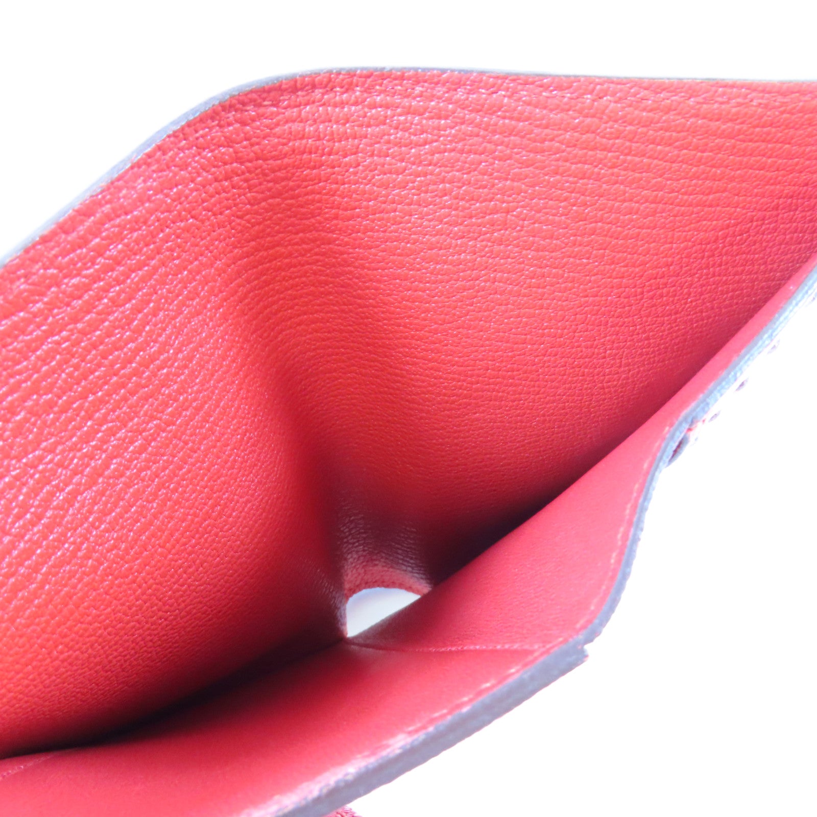 HERMES 【激減優惠】Chevre皮革Kelly Wallet金扣錢包Rouge Tomate/紅色