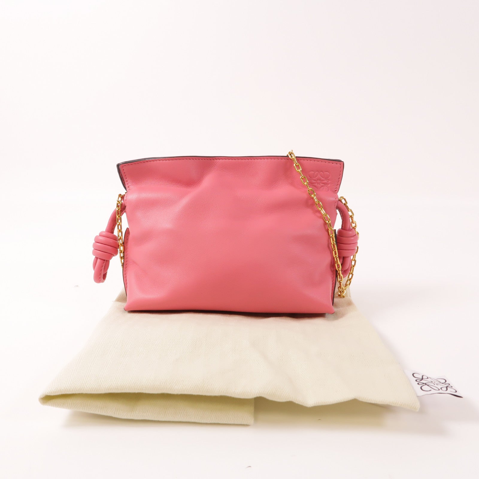 LOEWE 羊皮皮革Nano Flamenco金扣鏈帶肩背袋