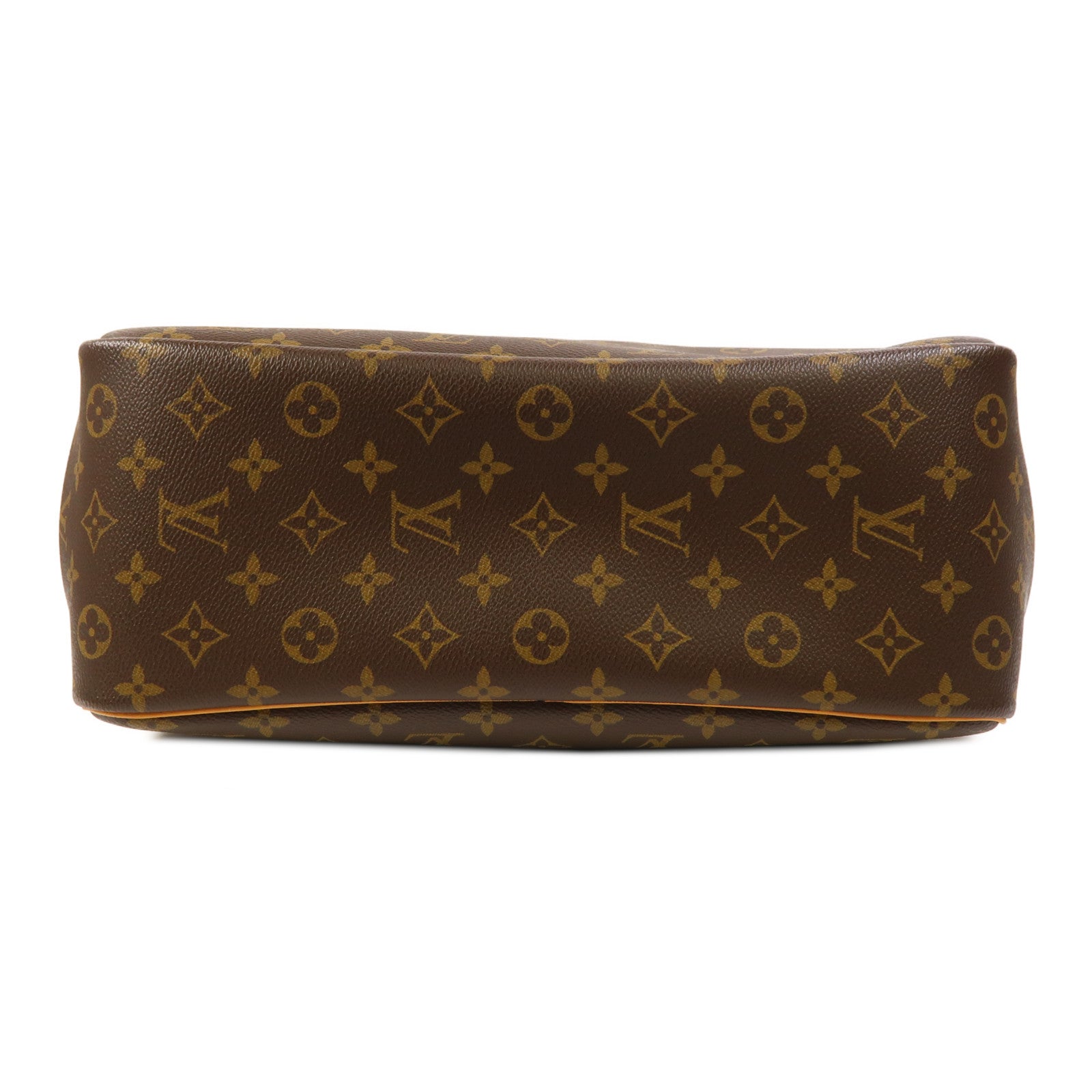 LOUIS VUITTON Monogram Deauville金扣手挽袋棕色