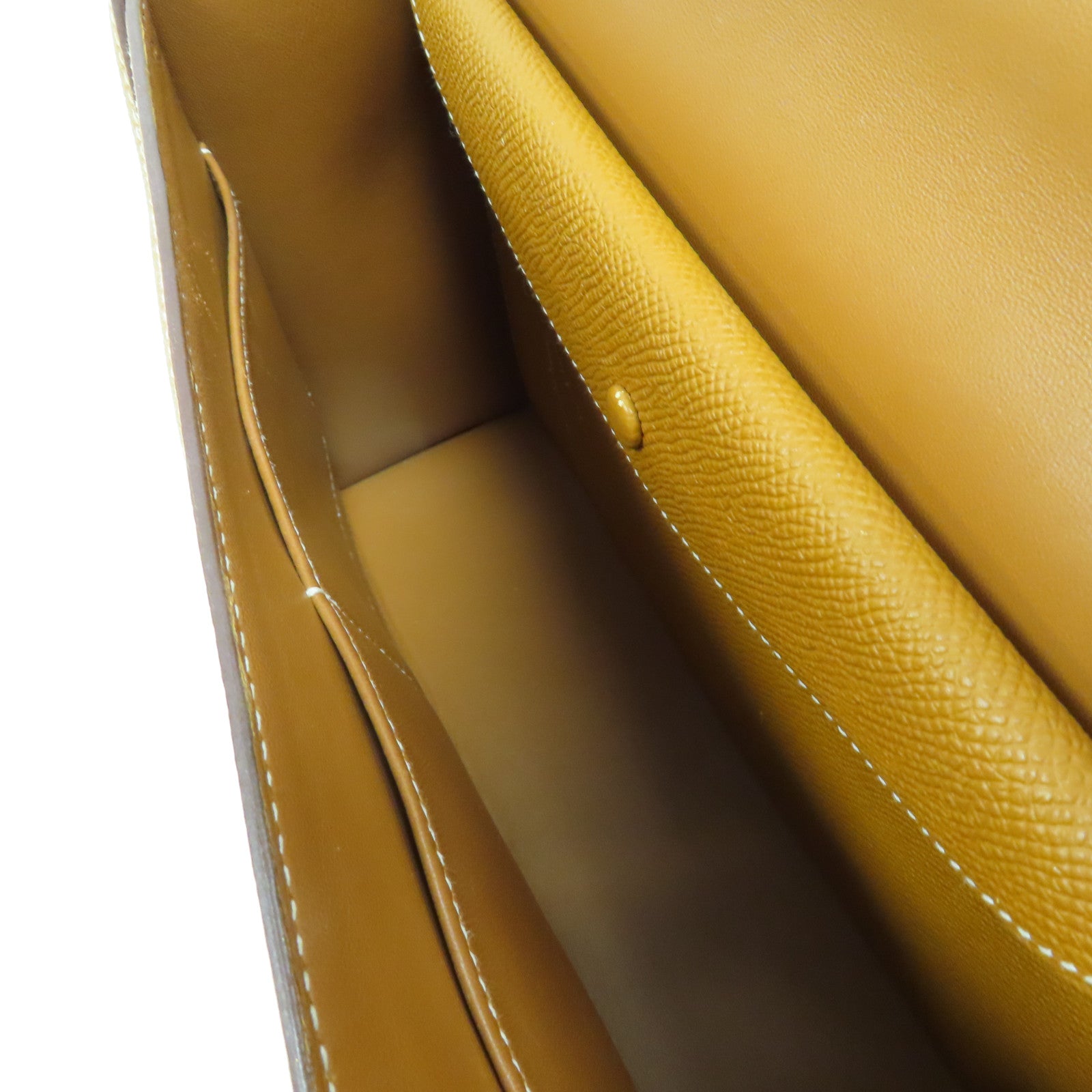 HERMES Epsom皮革Verrou 21金扣肩背袋Gold/啡色