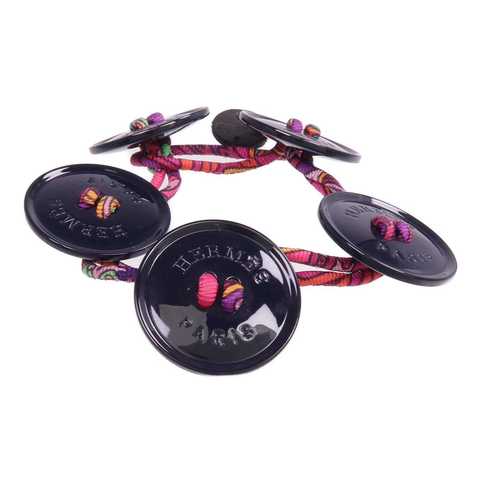 HERMES 絲質Petit H Button Bracelet手帶