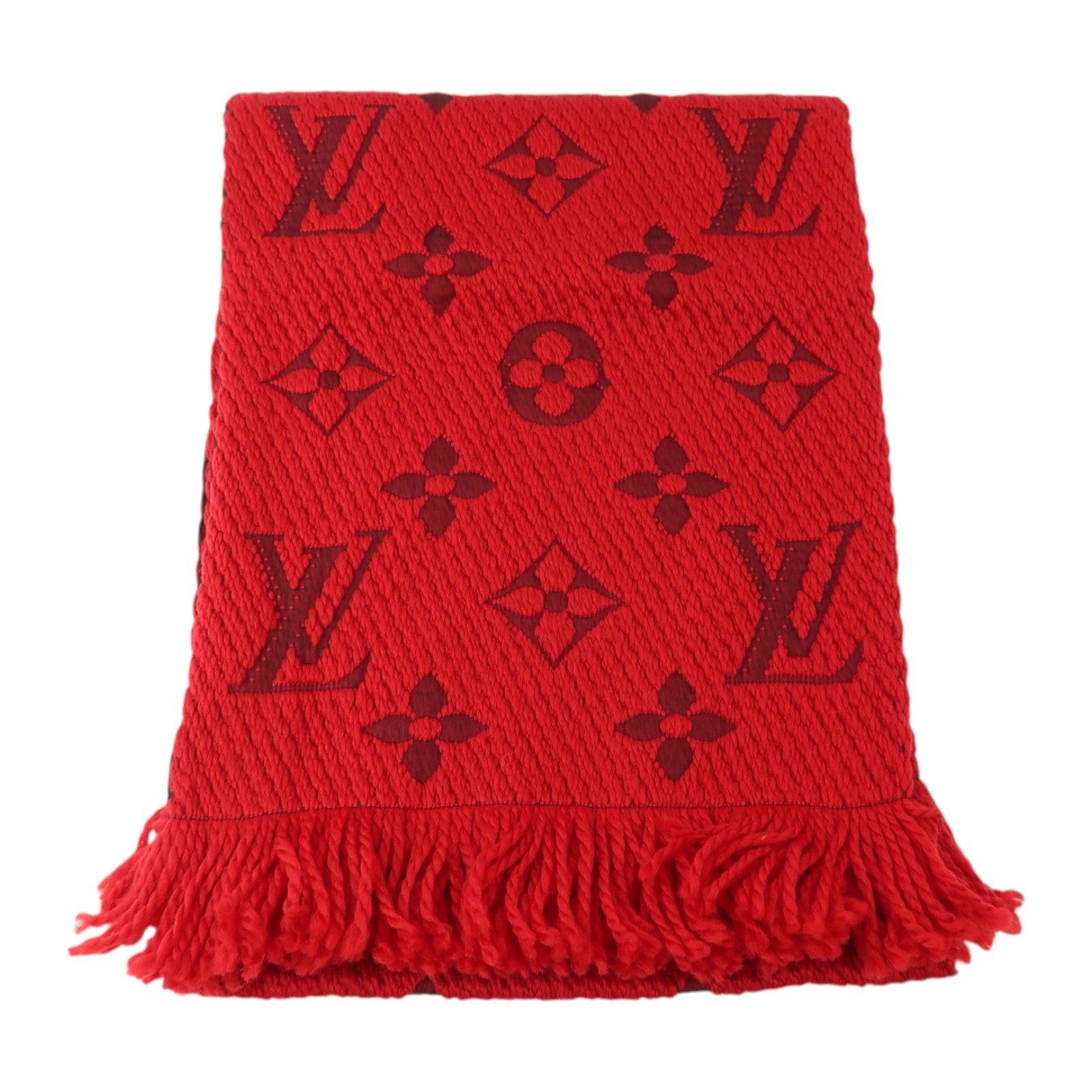 LOUIS VUITTON 羊毛/絲質Logomania Scarf絲巾