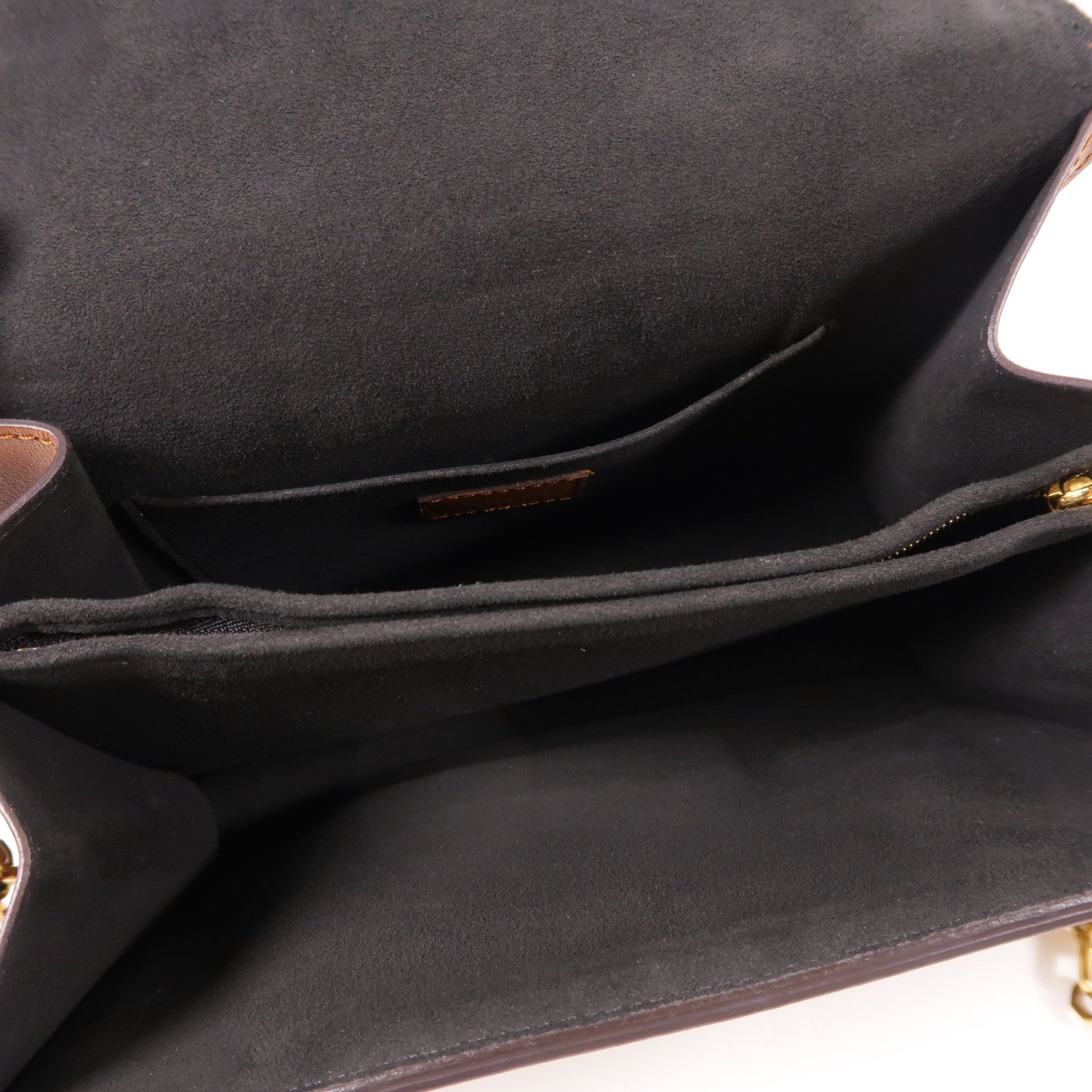 LOUIS VUITTON Monogram/Monogram Reverse Dauphine MM金扣手挽肩背兩用袋棕色