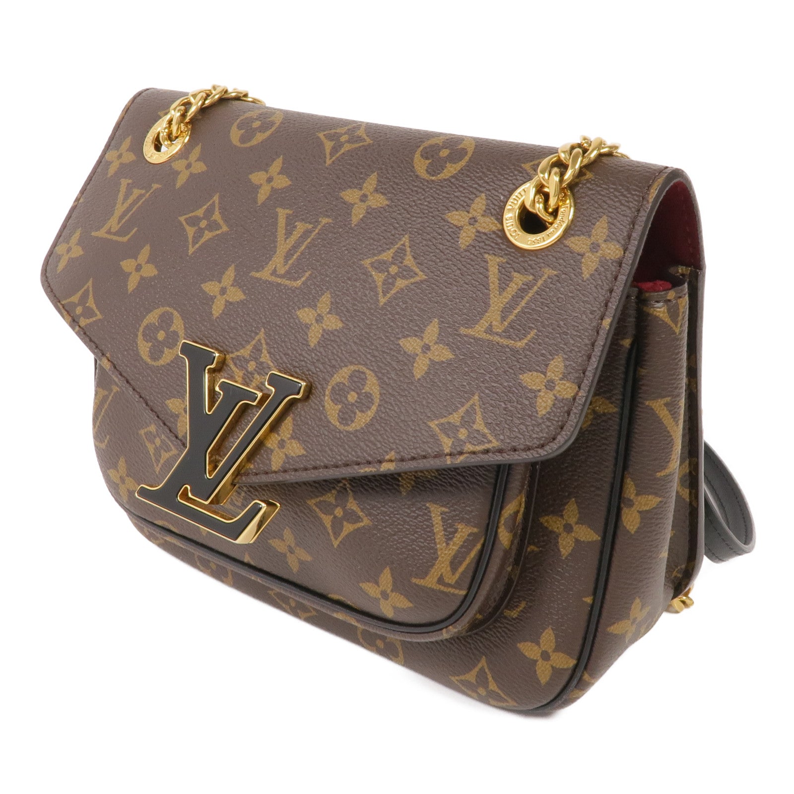 LOUIS VUITTON Monogram Passy金扣肩背袋棕色