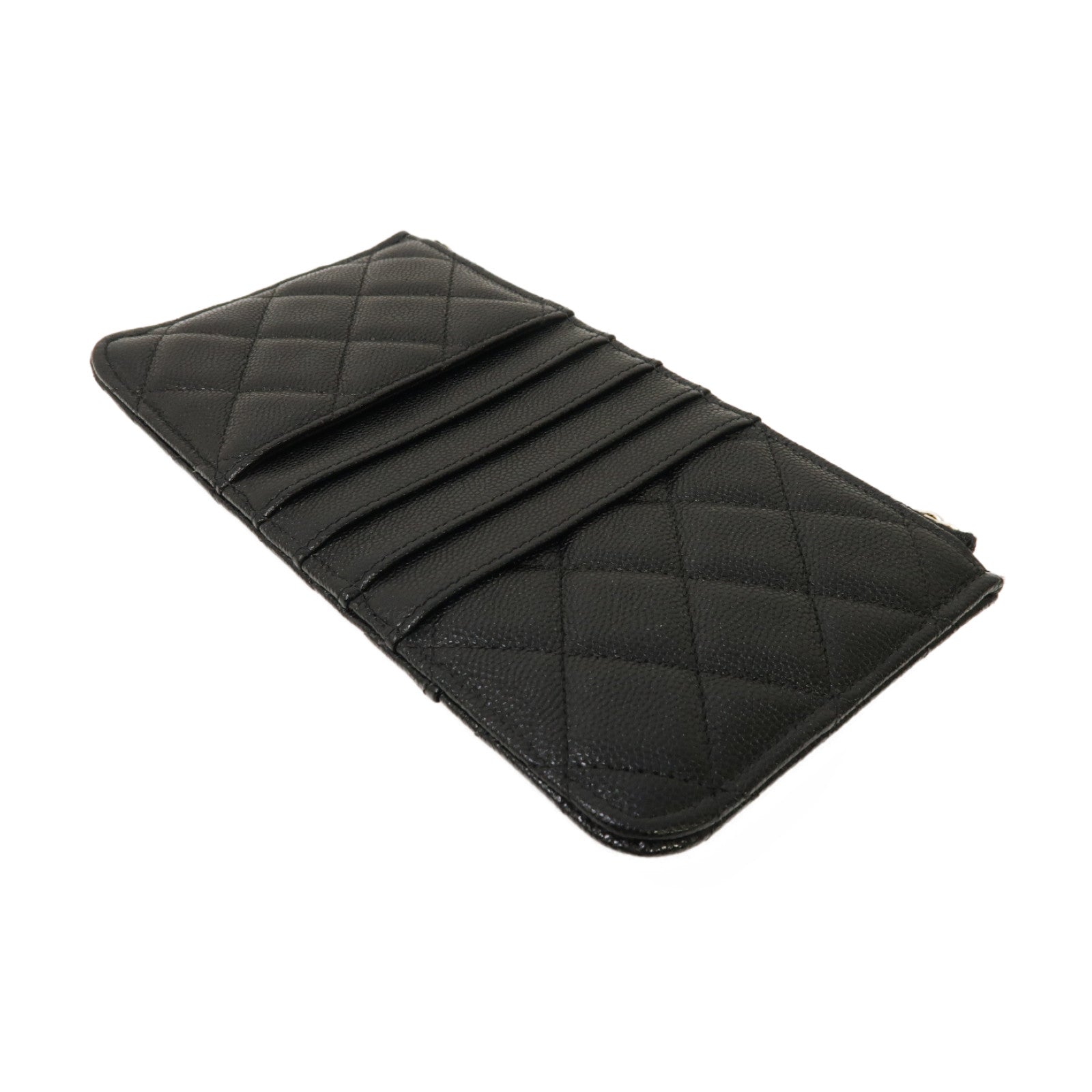 CHANEL 【激減優惠】菱格Caviar皮革Clutch Bag金扣手拿包黑色