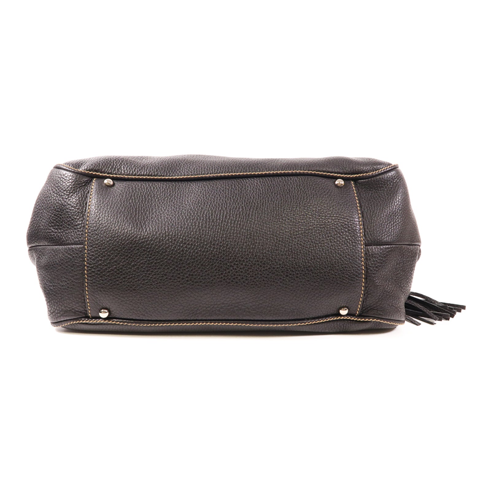 CHANEL 牛皮皮革Shoulder Bag銀扣手挽袋