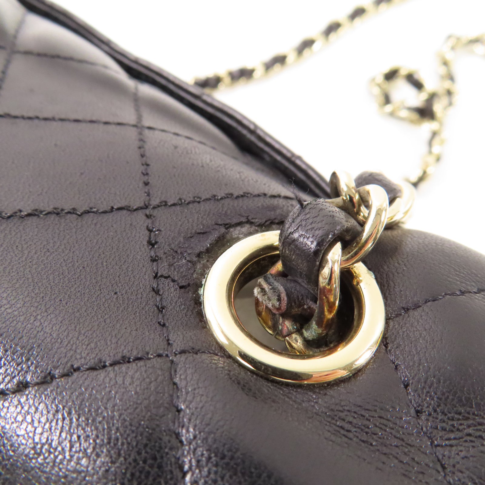 CHANEL 羊皮皮革Shoulder Bag銀扣鏈帶肩背袋